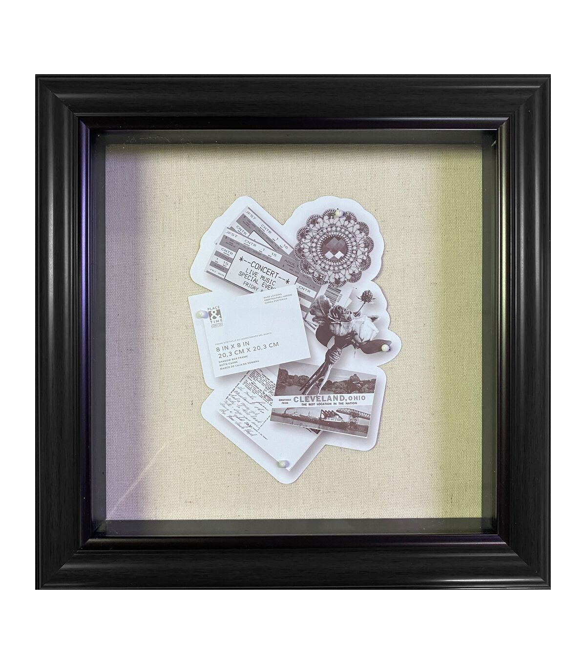 8 x 8 Rounded Black Shadowbox by Place & Time