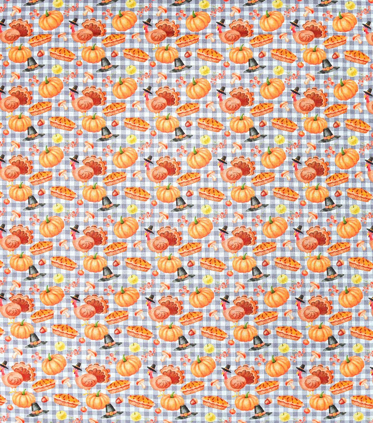 Multicolor Turkey icons Cotton Fabric