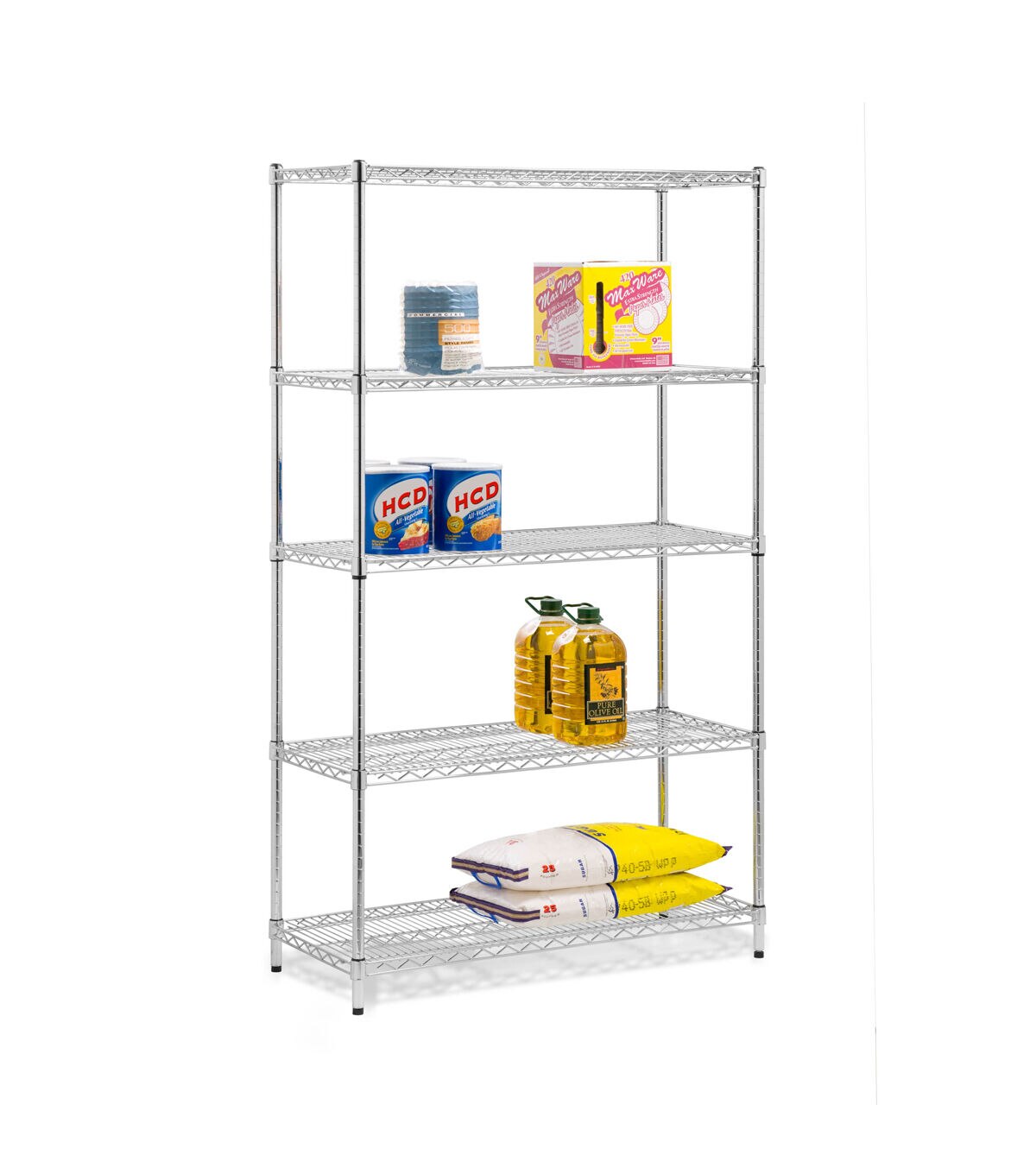 Honey Can Do 42 x 72 Chrome 5 Tier Adjustable Shelving Unit 800lbs