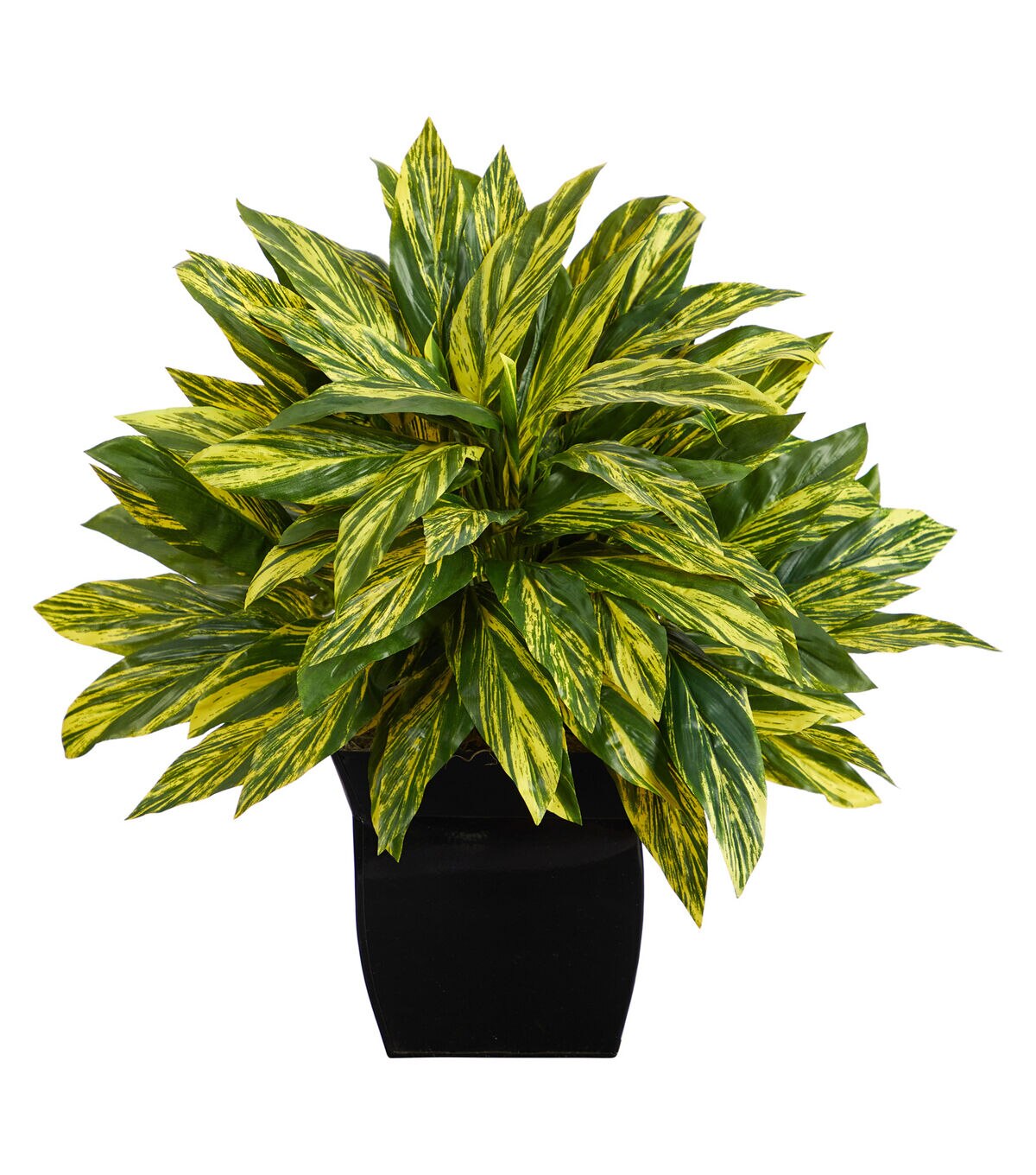 Nearly Natural 18 Real Touch Tradescantia Plant in Black Metal Planter