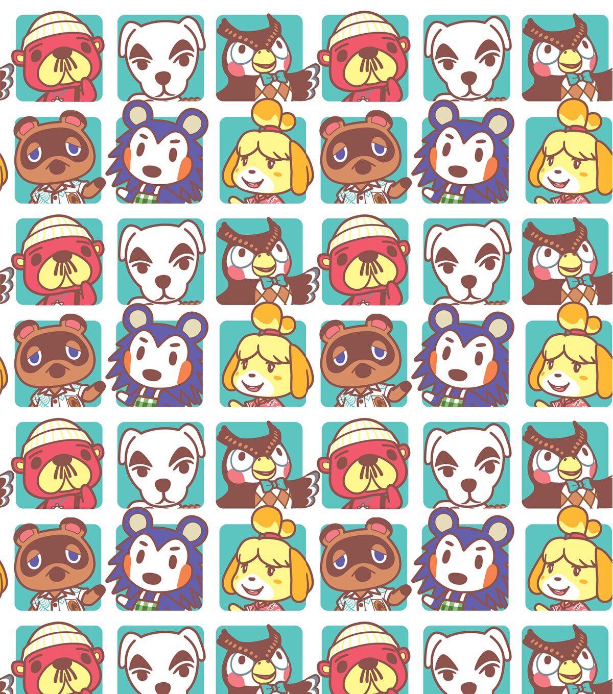 Animal Crossing Friends Boxes Cotton Fabric
