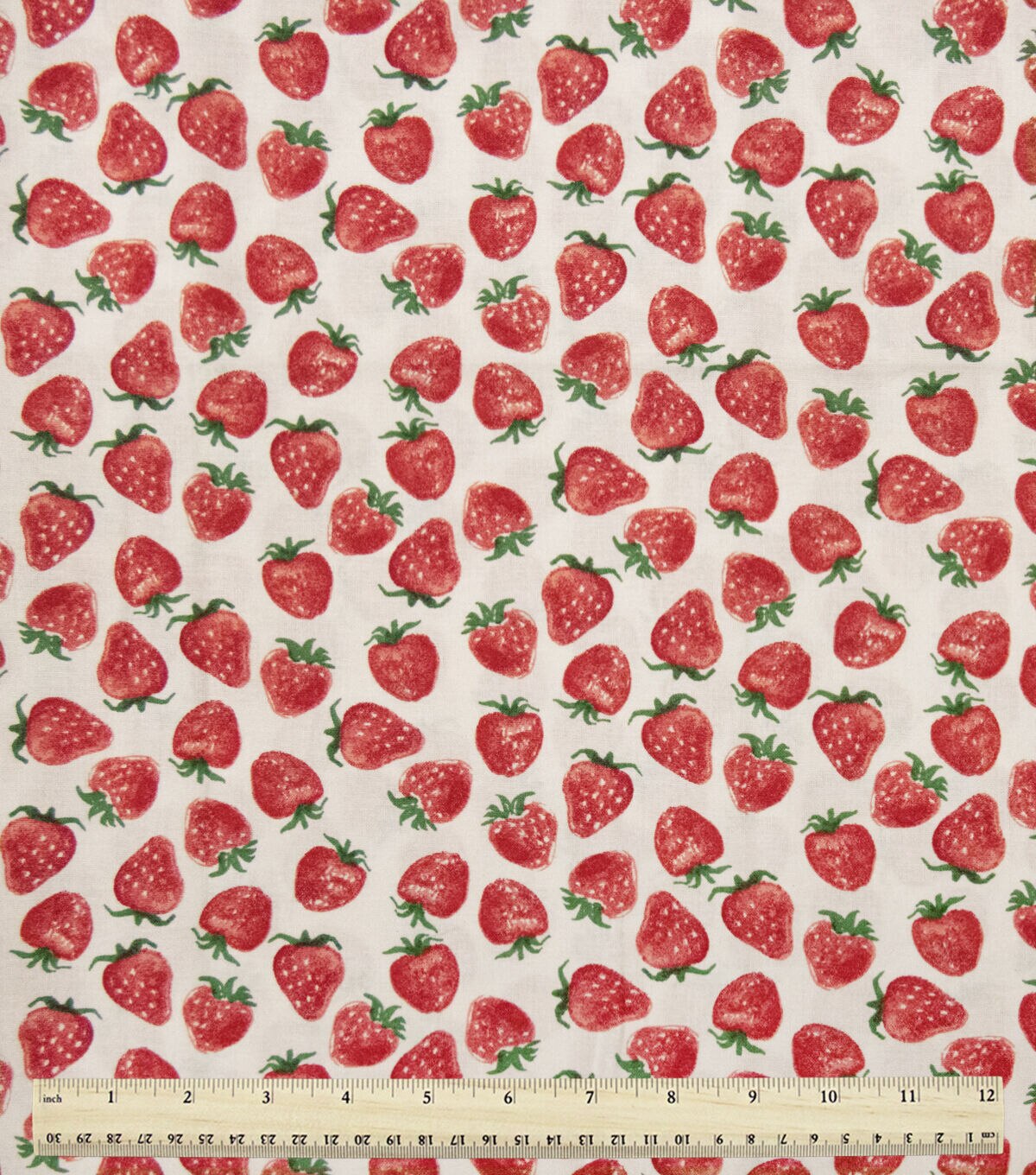Tossed Strawberries Novelty Cotton Fabric