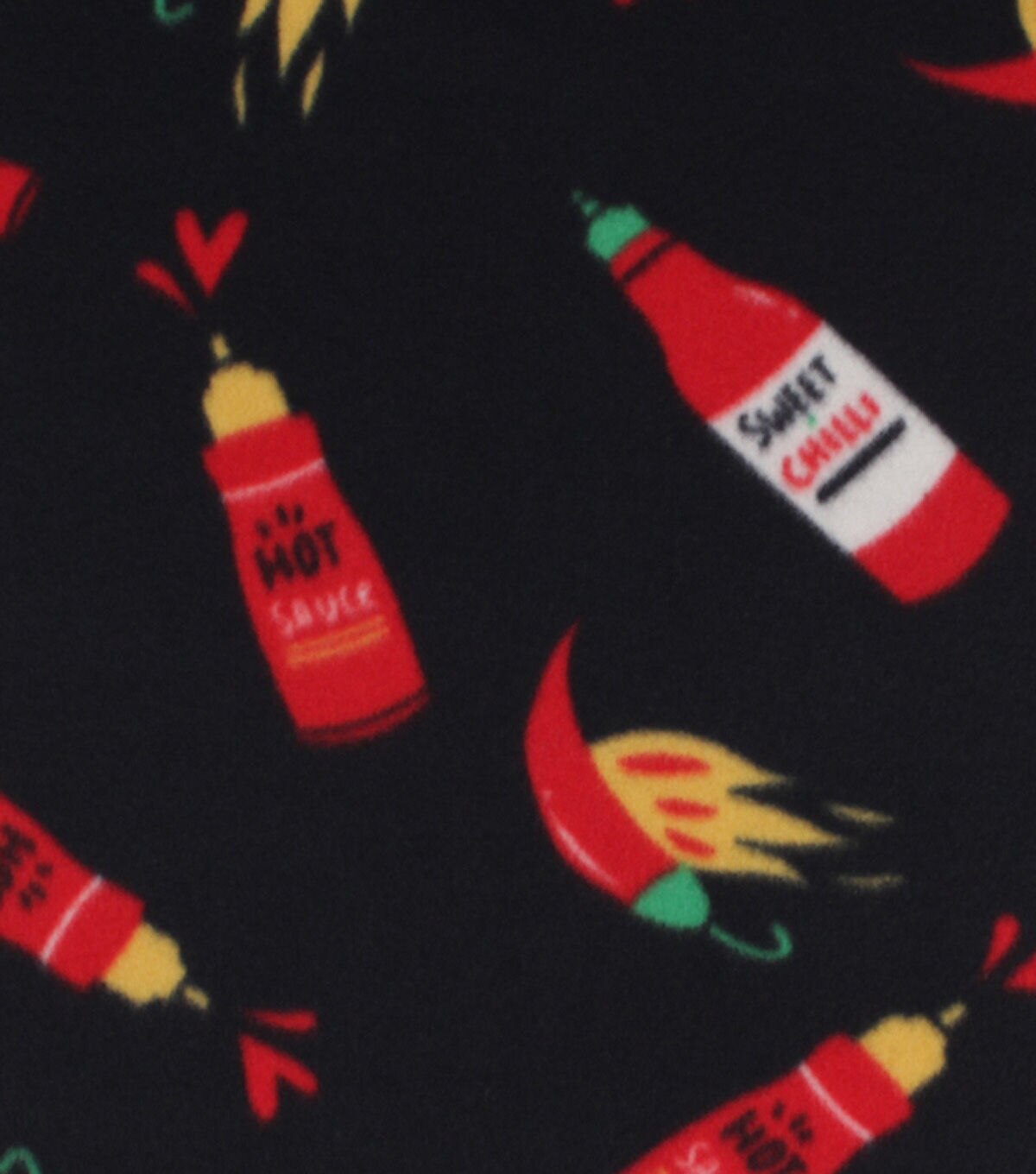 Hot Sauce Blizzard Prints Fleece Fabric