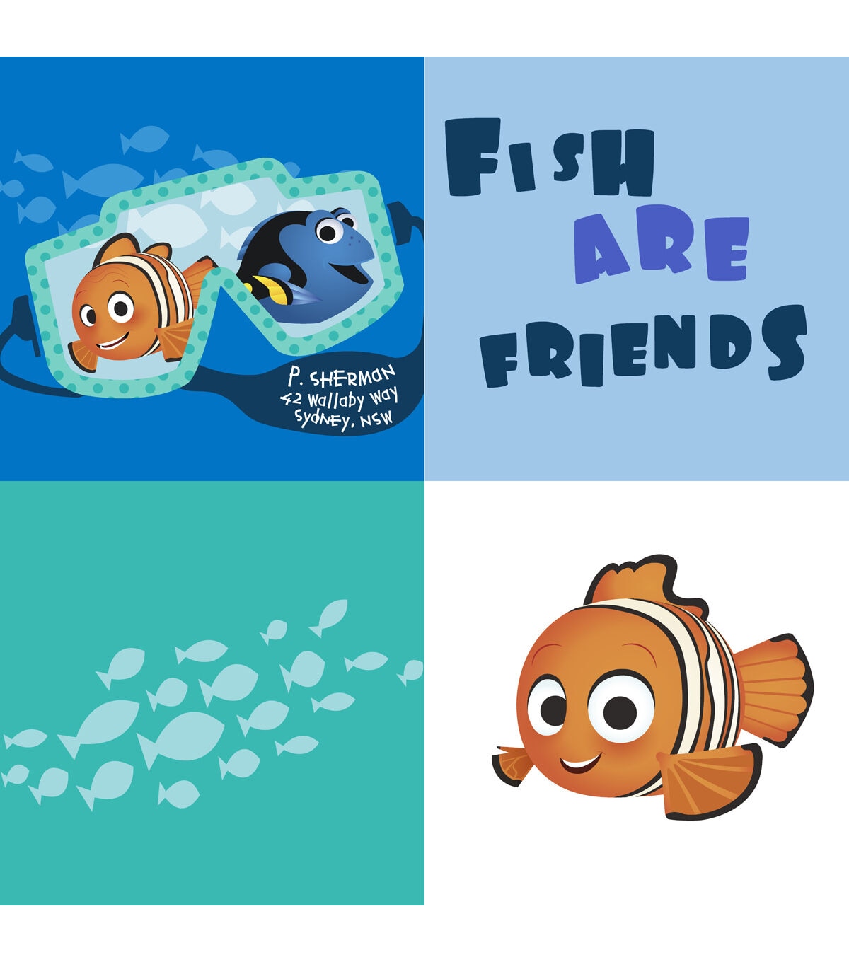 Finding Nemo Block Stack Fleece Fabric