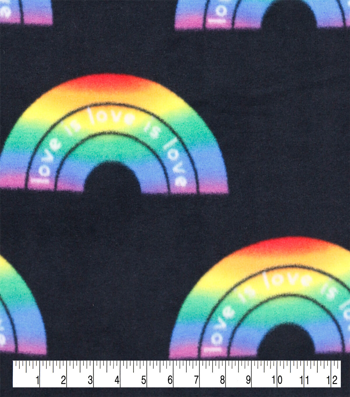Pride Rainbow Words Anti Pill Fleece Fabric