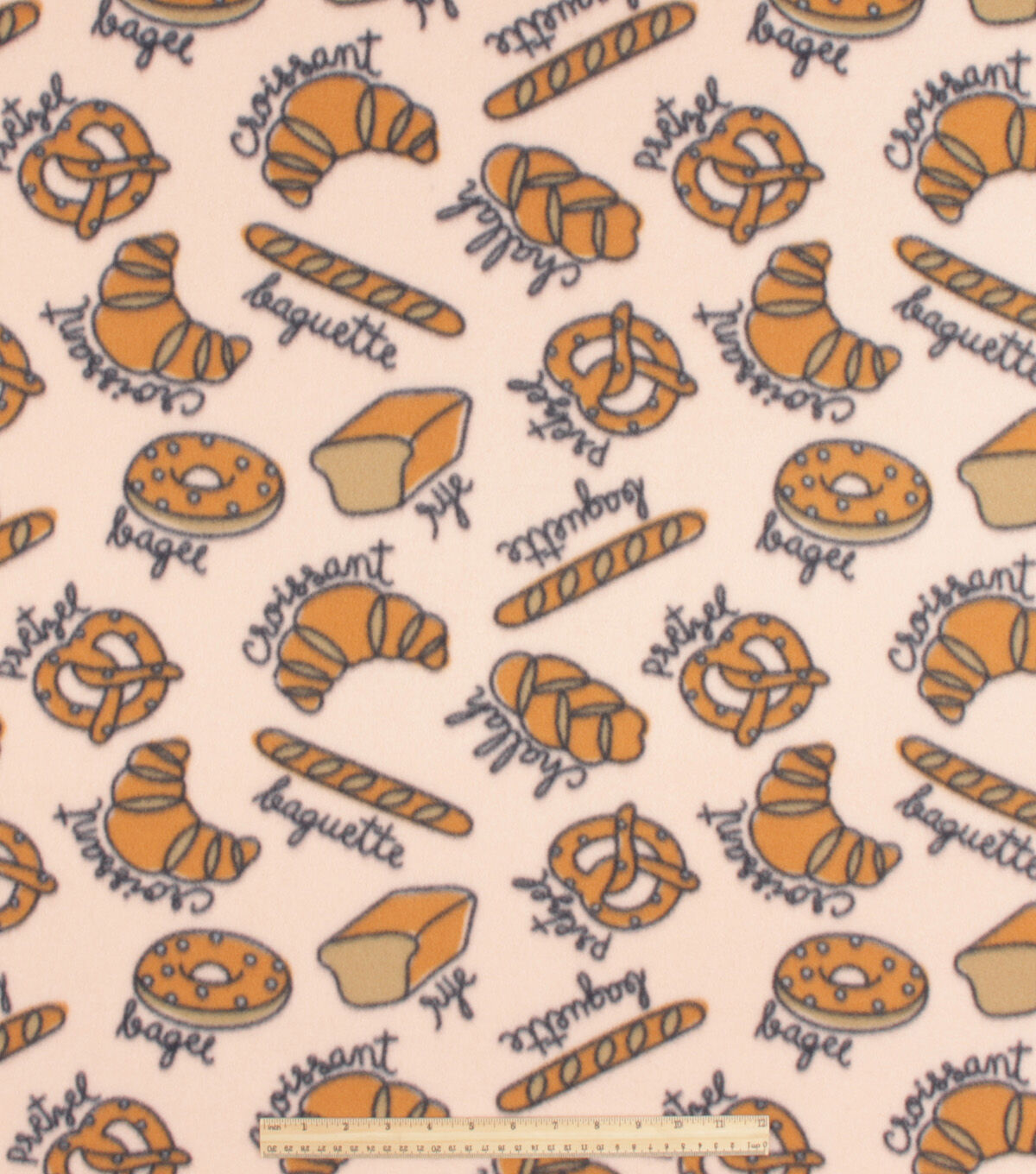Tossed Bread Variety Blizzard Prints Fleece Fabric