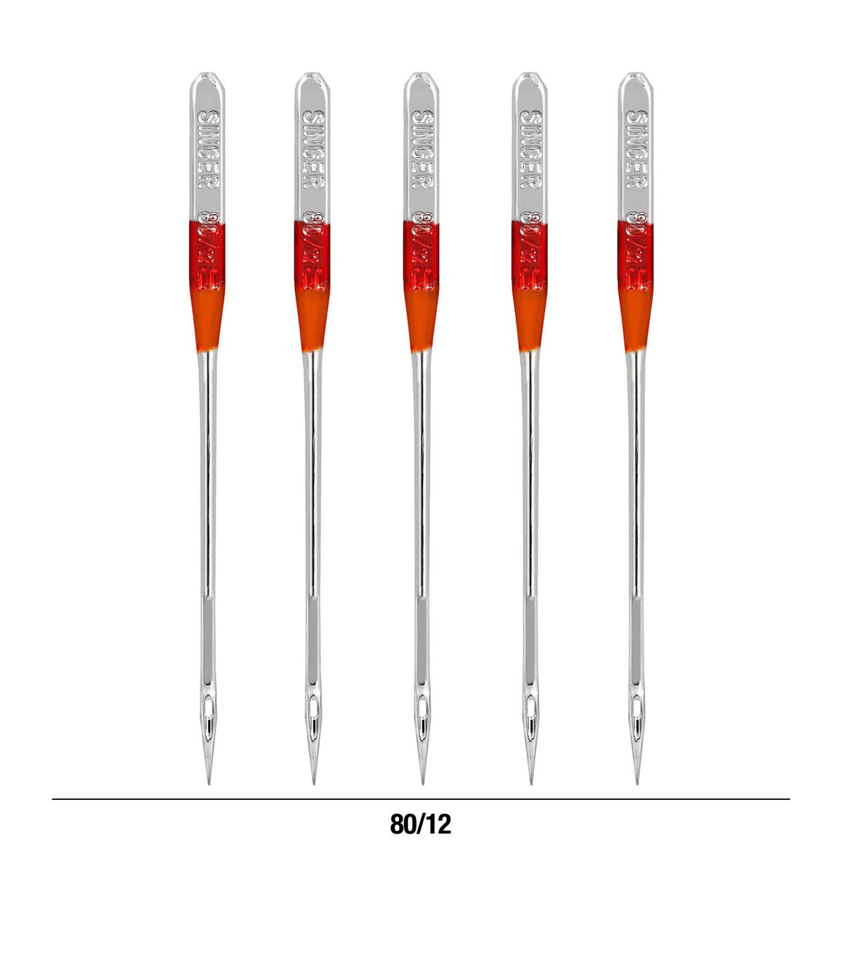 SINGER 80/12 Universal Regular Point Sewing Machine Needles 5pk