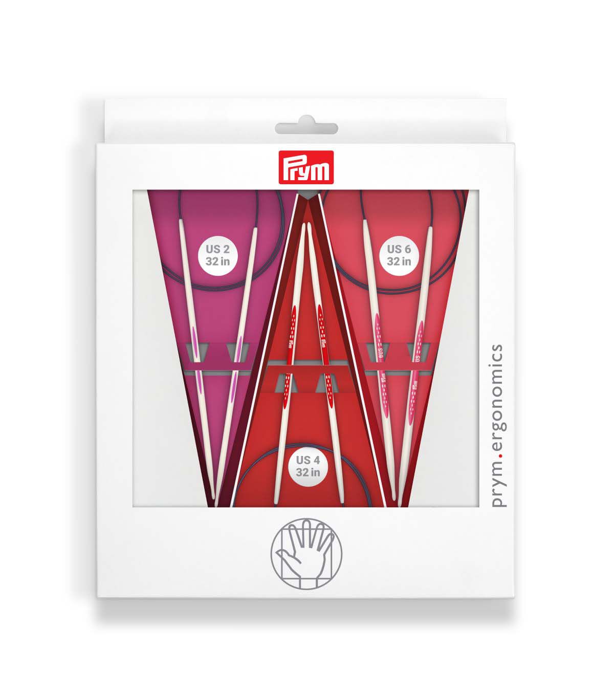 Prym Ergonomics 32 Circular Knitting Needles Set, Size US 2, 4 & 6