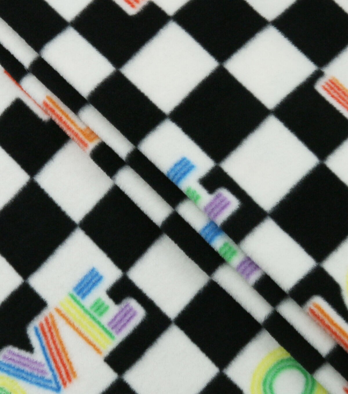 Pride Love on Checkered Anti Pill Fleece Fabric