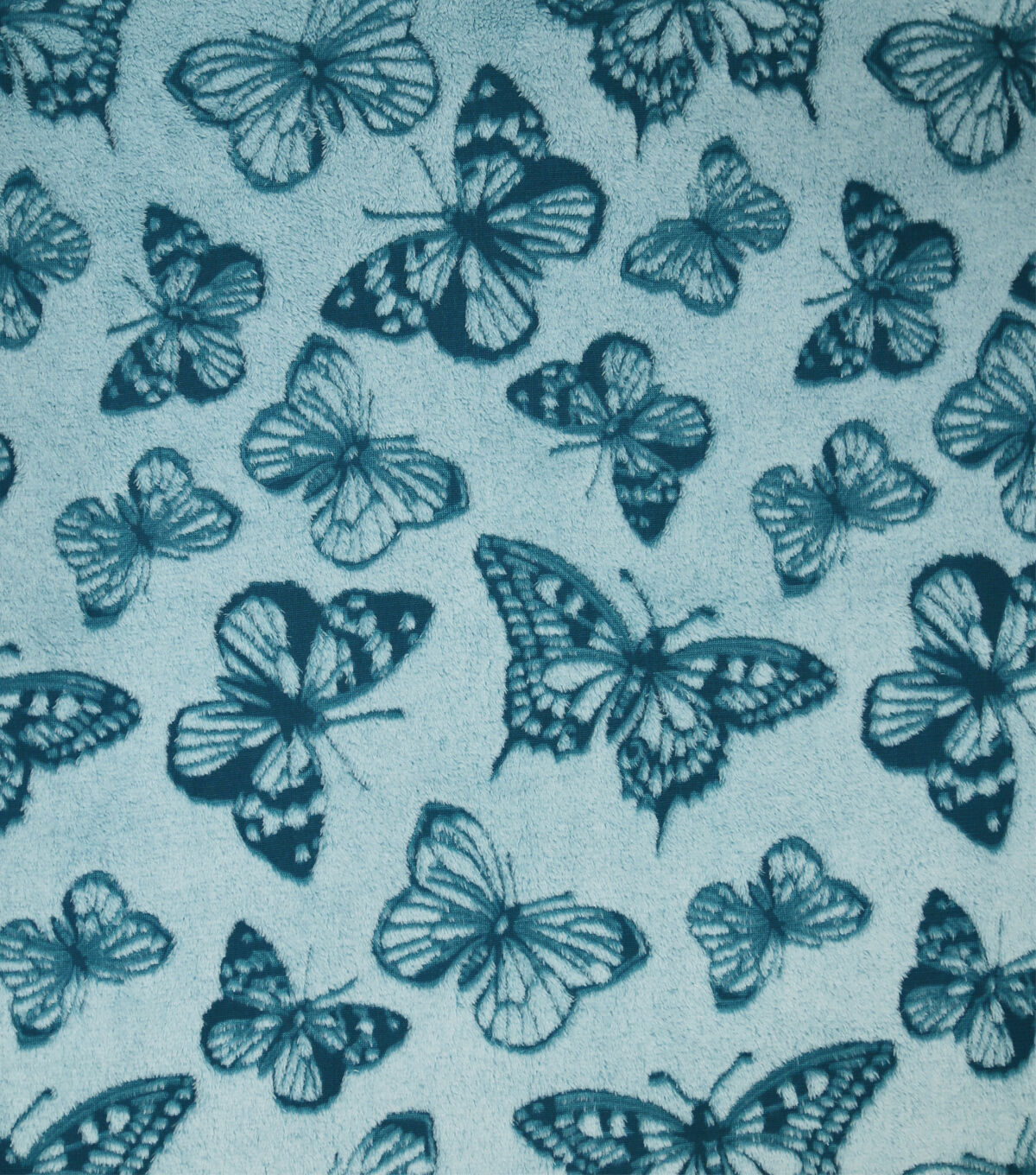 Sew Lush Butterfly Teal Embossed Fleece Fabric
