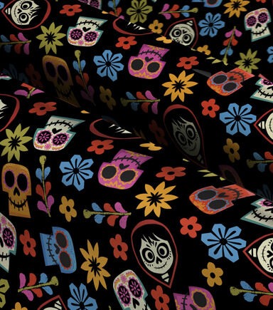 Coco Bright Skull Disney Cotton Fabric