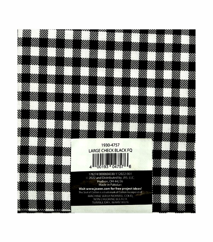 18 x 21 Black Checks Cotton Fabric Quarter 1pc by Keepsake Calico