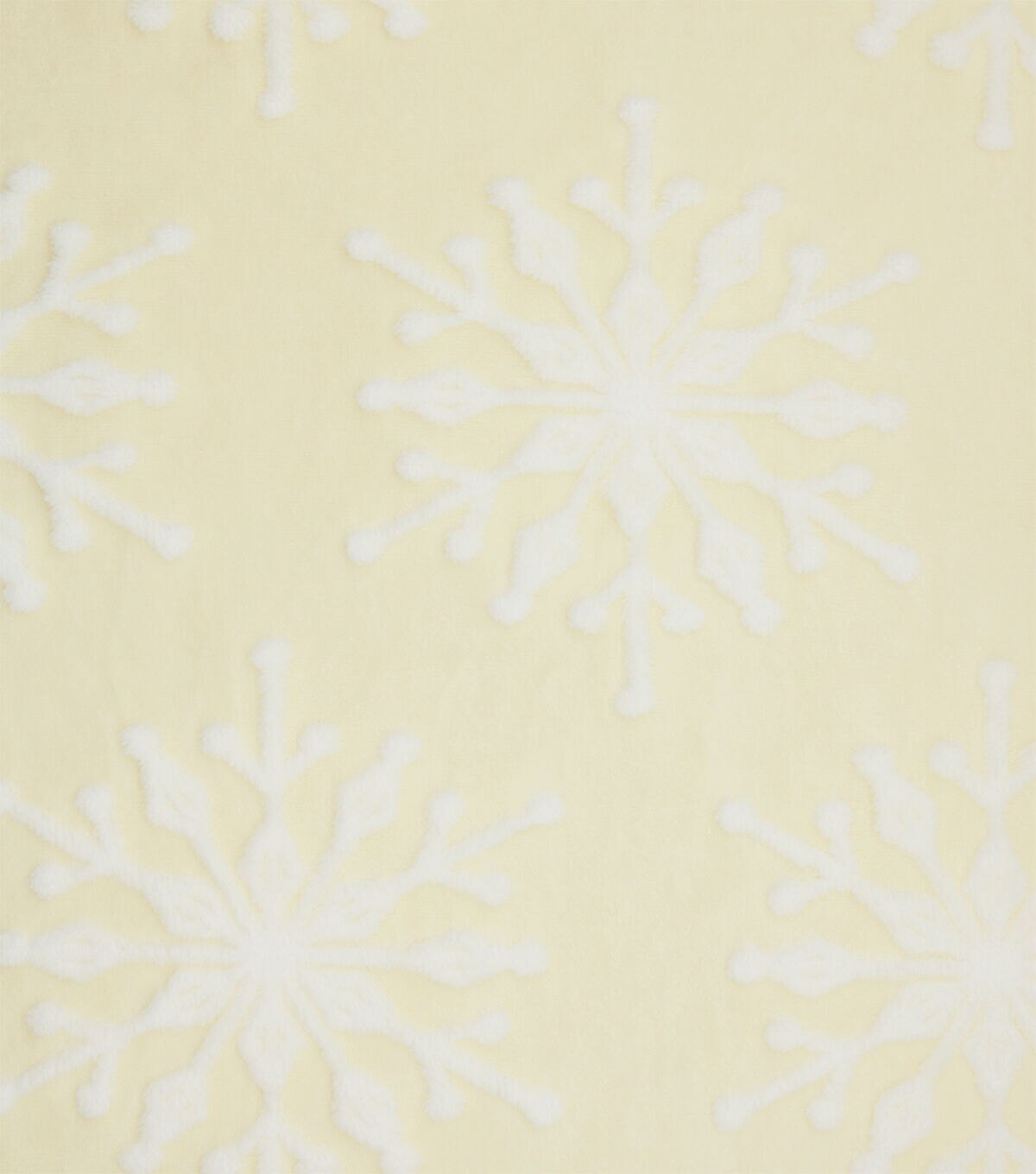 Debossed Snowflakes on Cream Sherpa Fabric