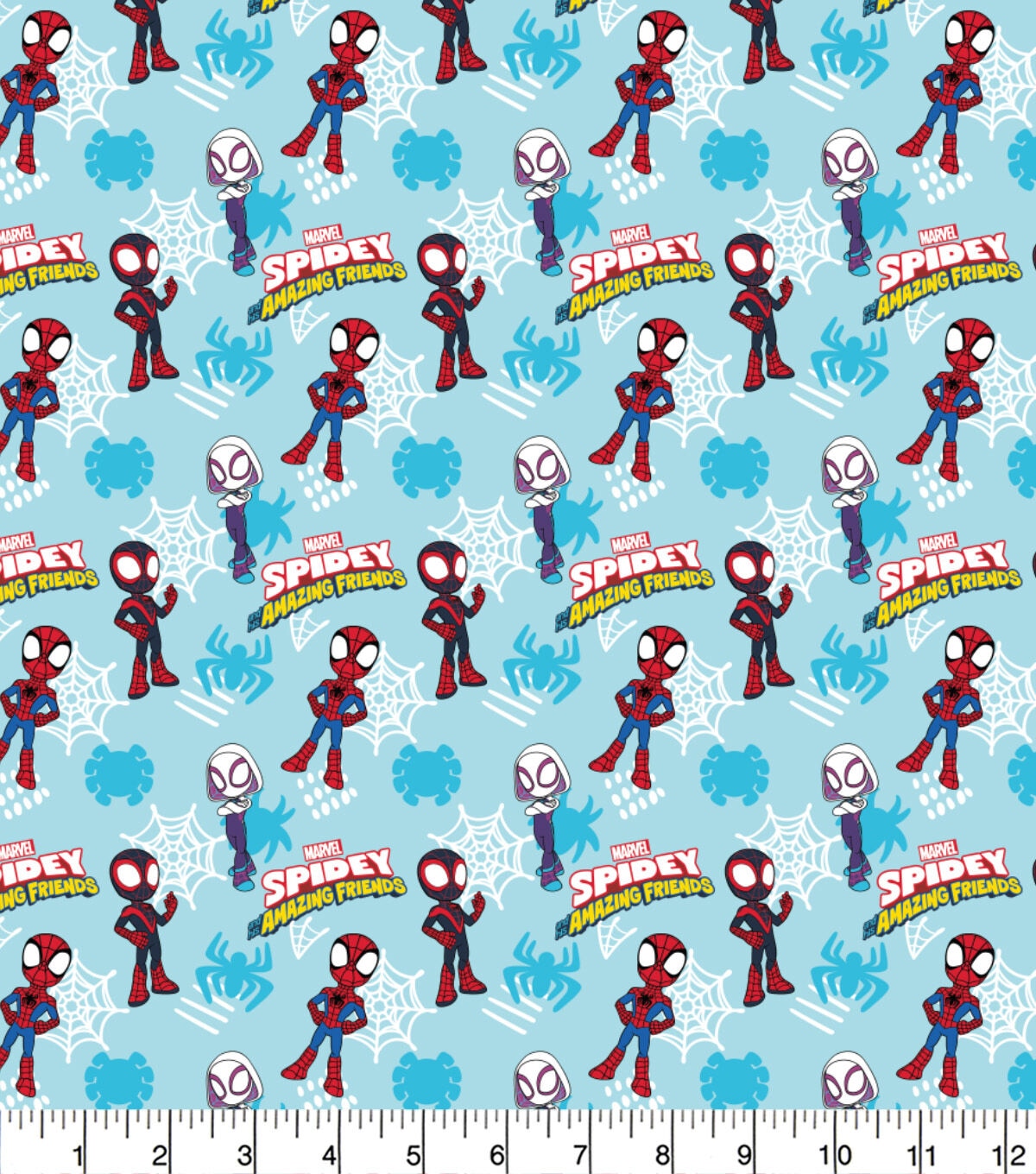 Spidey And Friends Cotton Fabric Hero