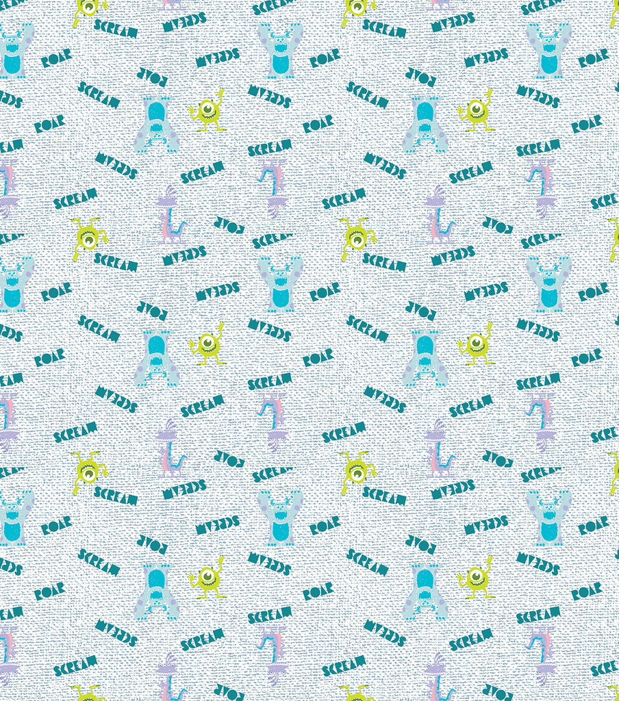 Monsters Inc Toss Words Disney Cotton Fabric