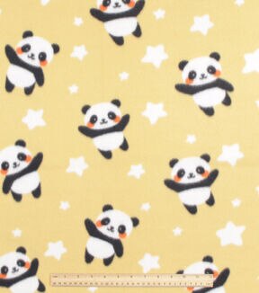Star Panda Toss Blizzard Fleece Fabric
