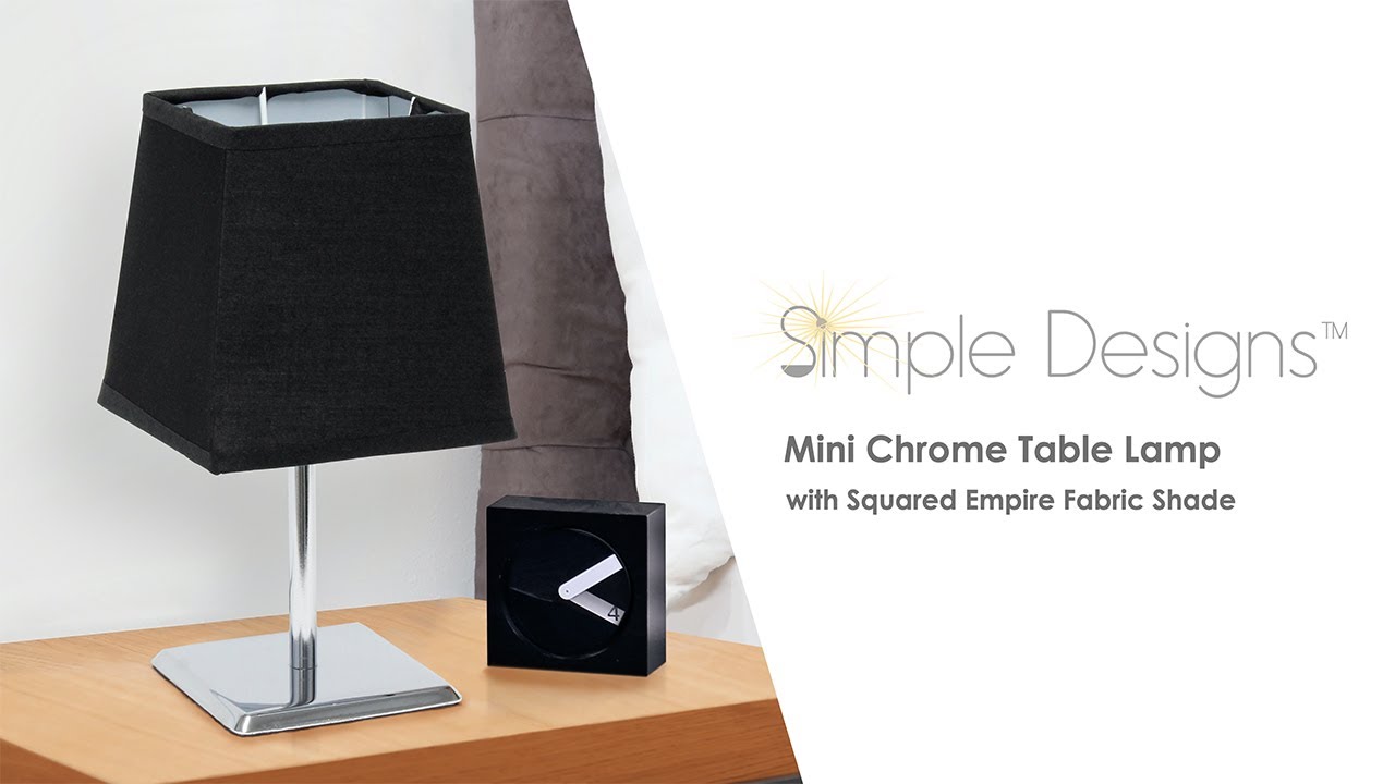All The Rages Mini Chrome Table Lamp with Squared Empire Fabric Shade