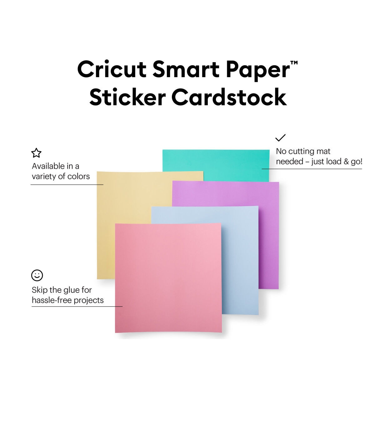 Cricut 13 x 13 Pastels Smart Paper Sticker Cardstock Sheets 10ct