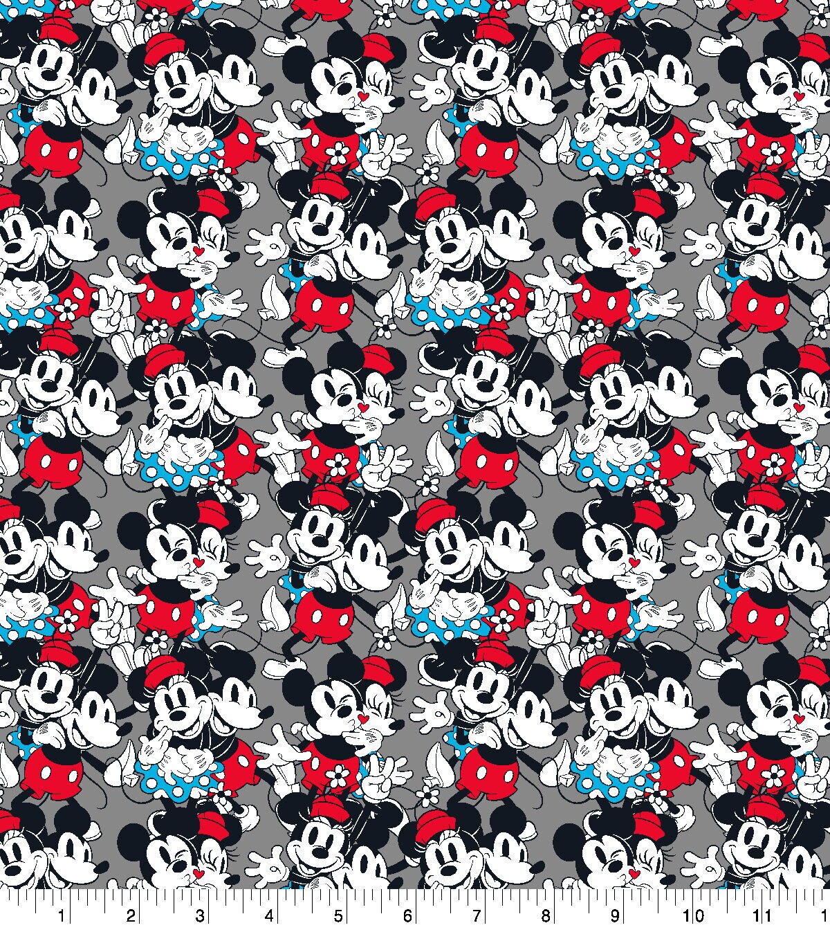 Mickey and Minnie Mouse Vintage Packed Cotton Fabric