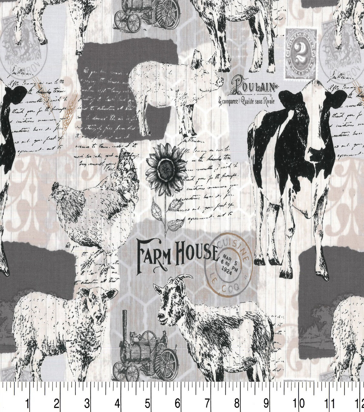 Novelty Cotton Fabric Farmhouse Patch