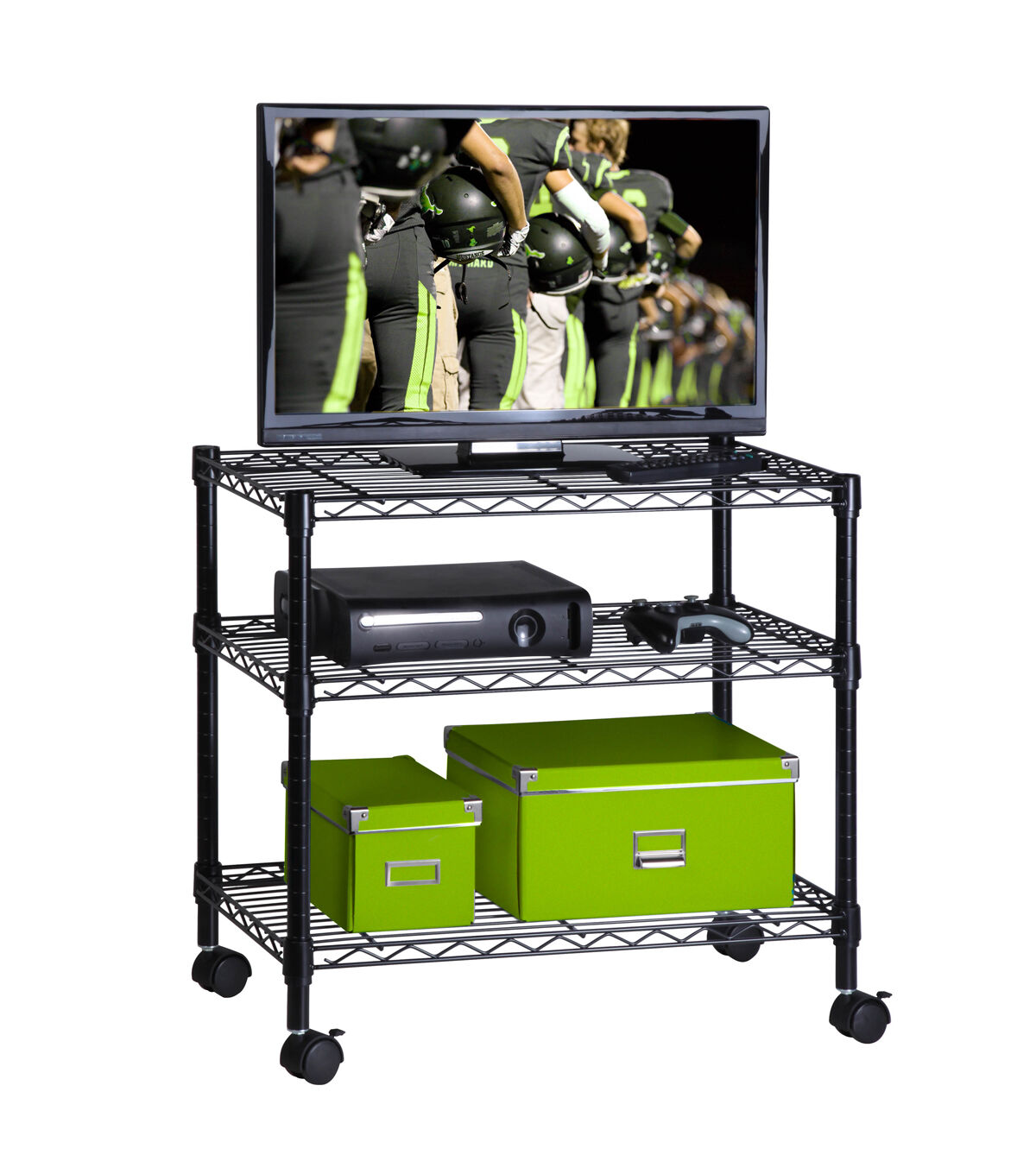 Honey Can Do 26 Black 3 Tier Rolling Media Cart