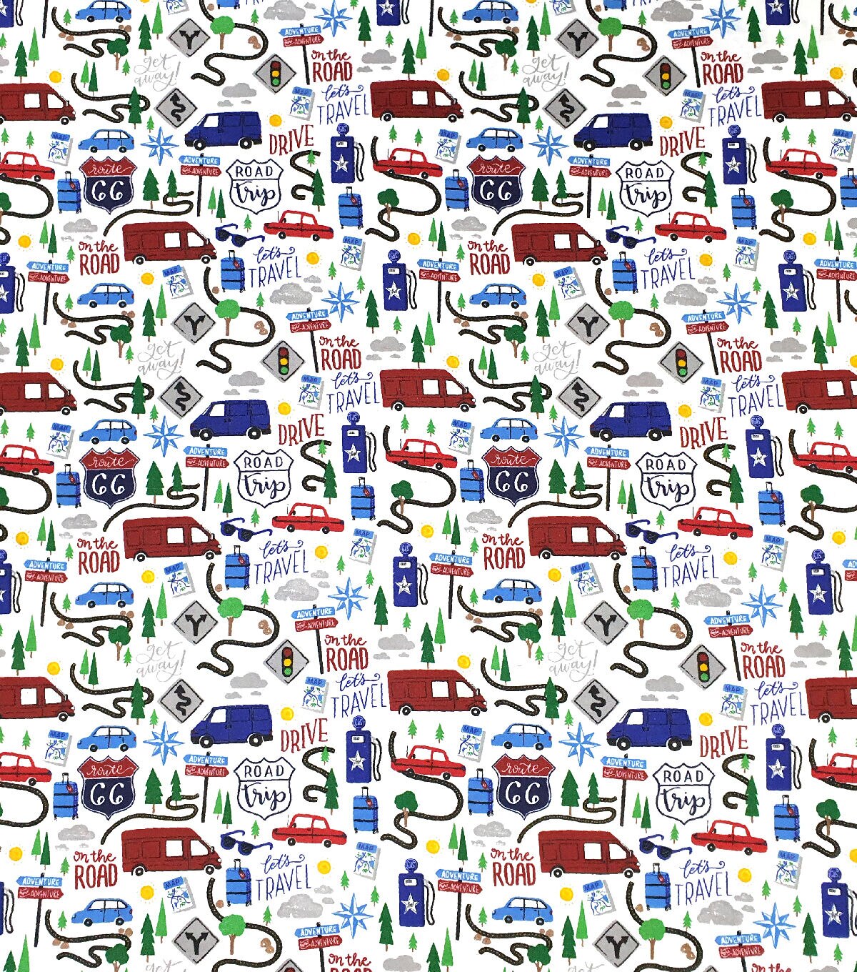 Super Snuggle Patriotic Road Trip Flannel Fabric