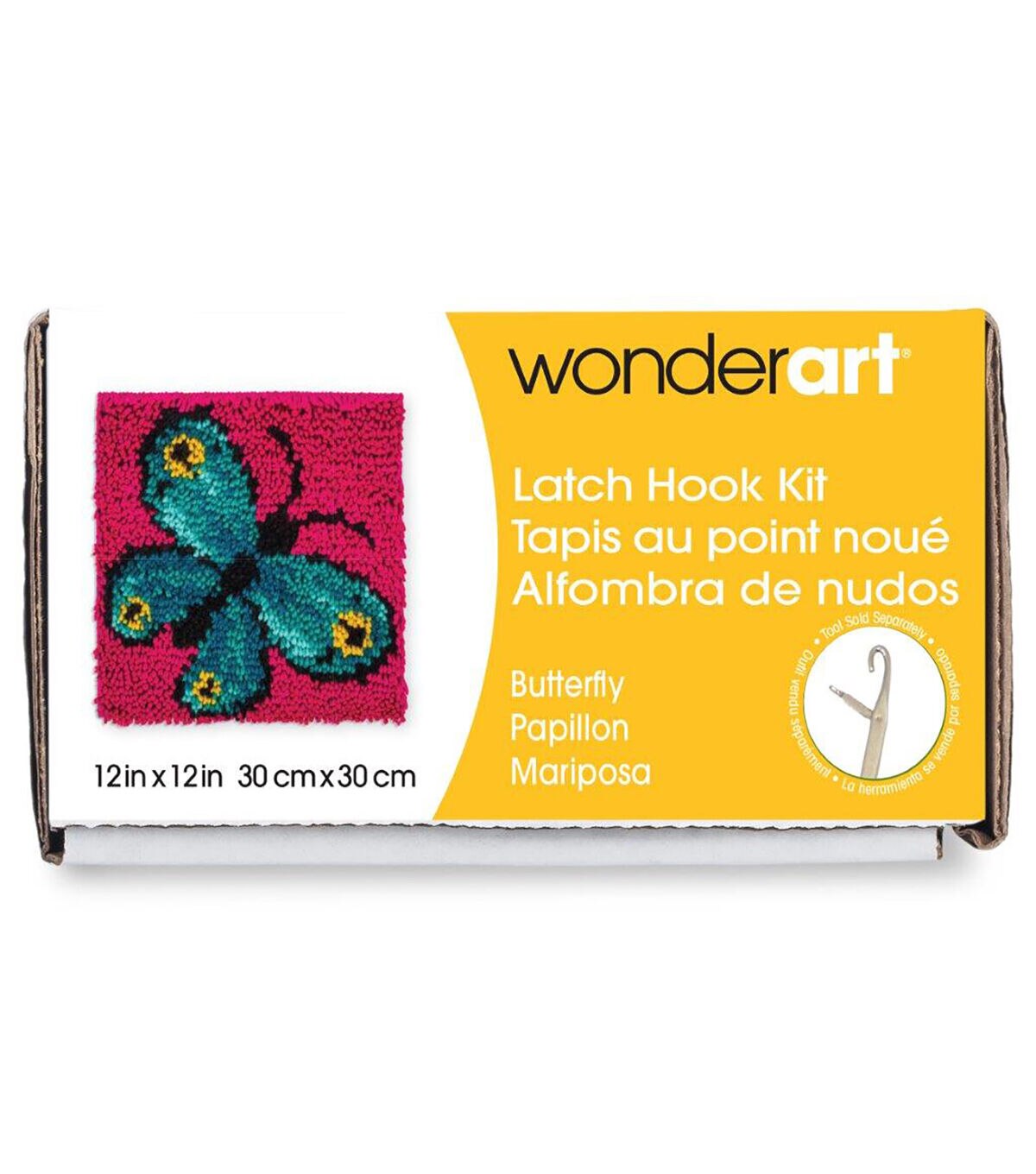 Wonderart Latch Hook Kit 12X12 Butterfly