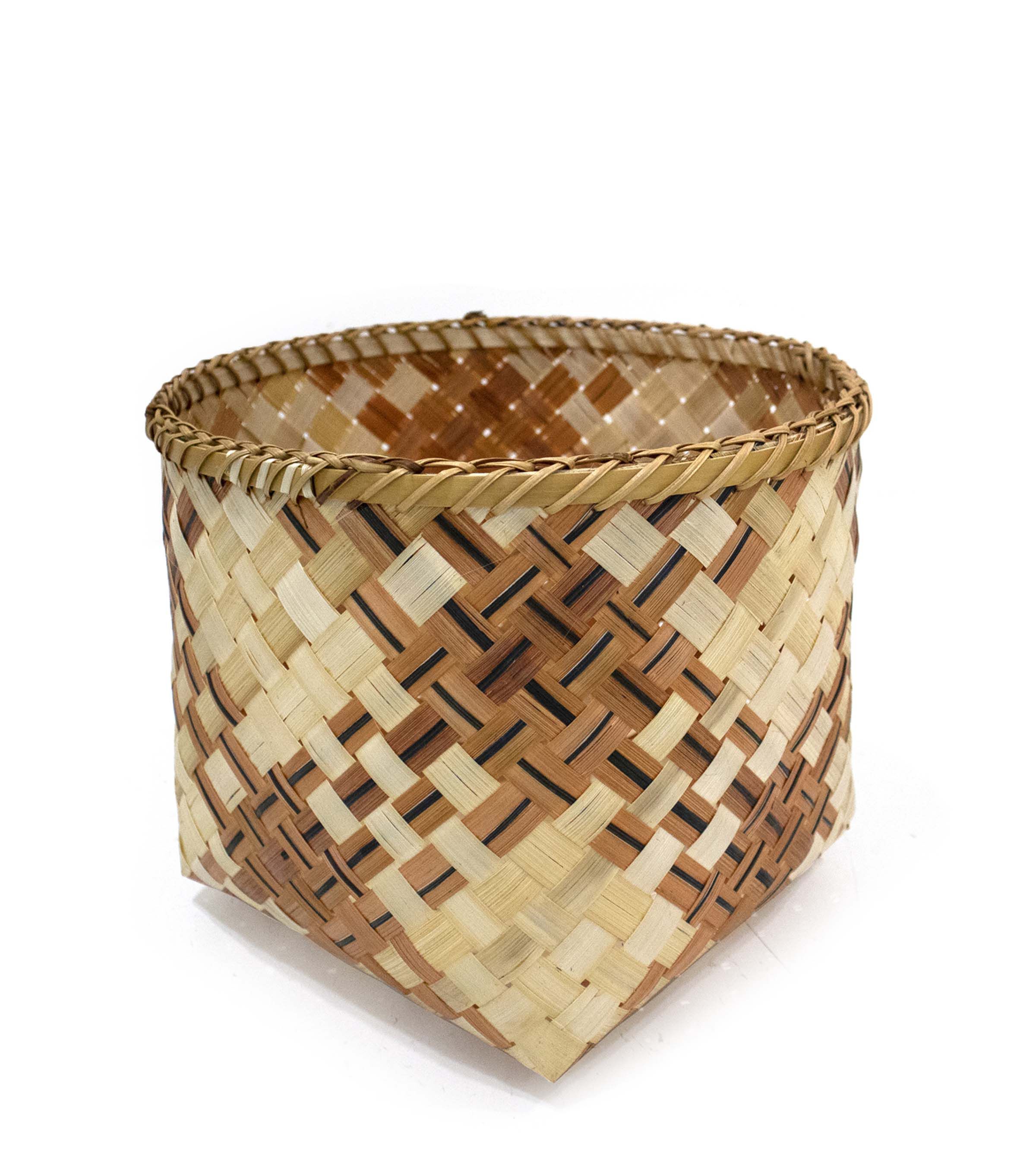 12 Checkered Bamboo Woven Basket by Place & Time
