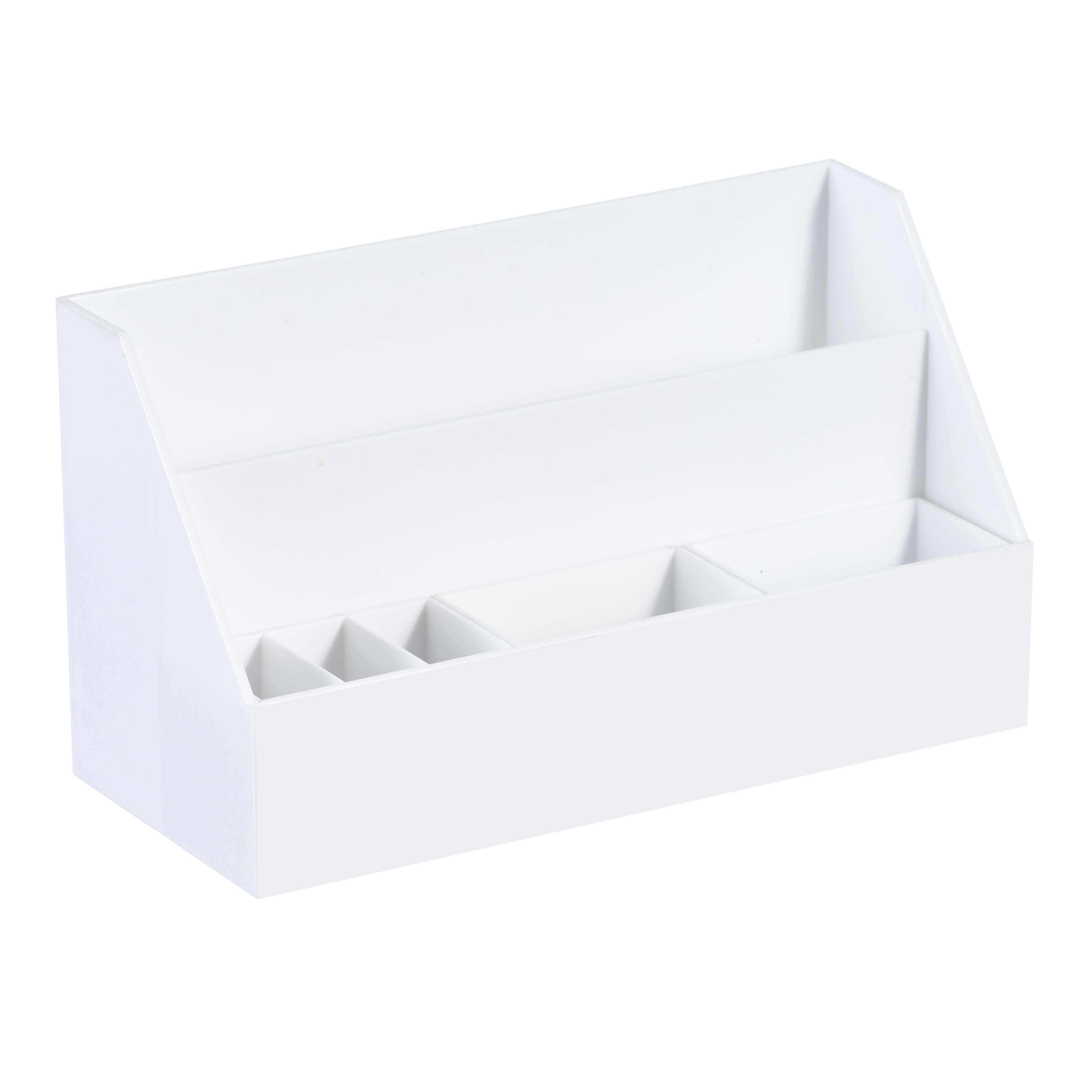 8 x 3.5 White Desktop Organizer With 3 Drawers by Top Notch