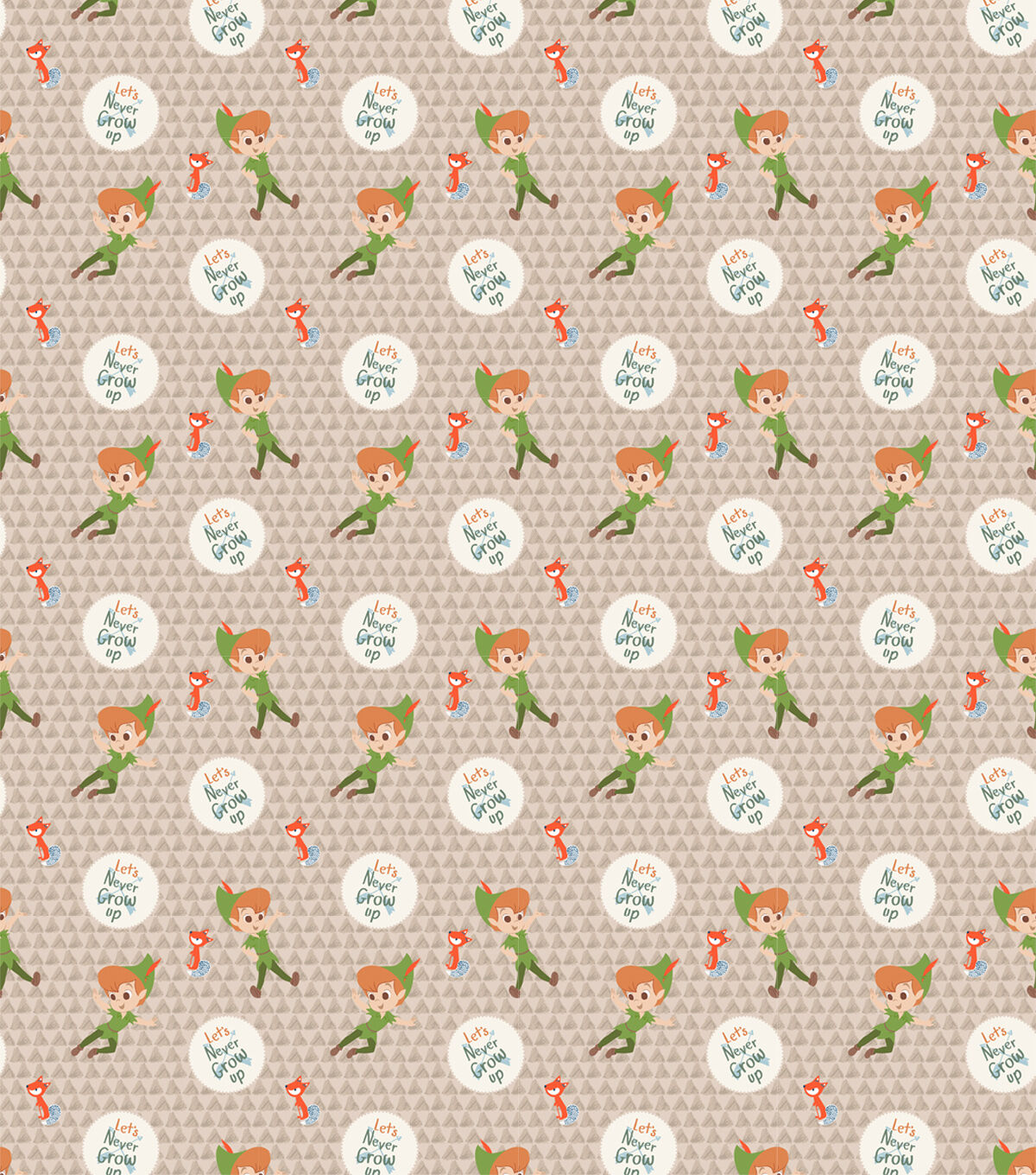 Peter Pan Never Grow Up Disney Cotton Fabric