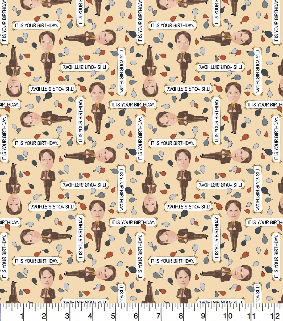The Office Dwight Balloons Cotton Fabric