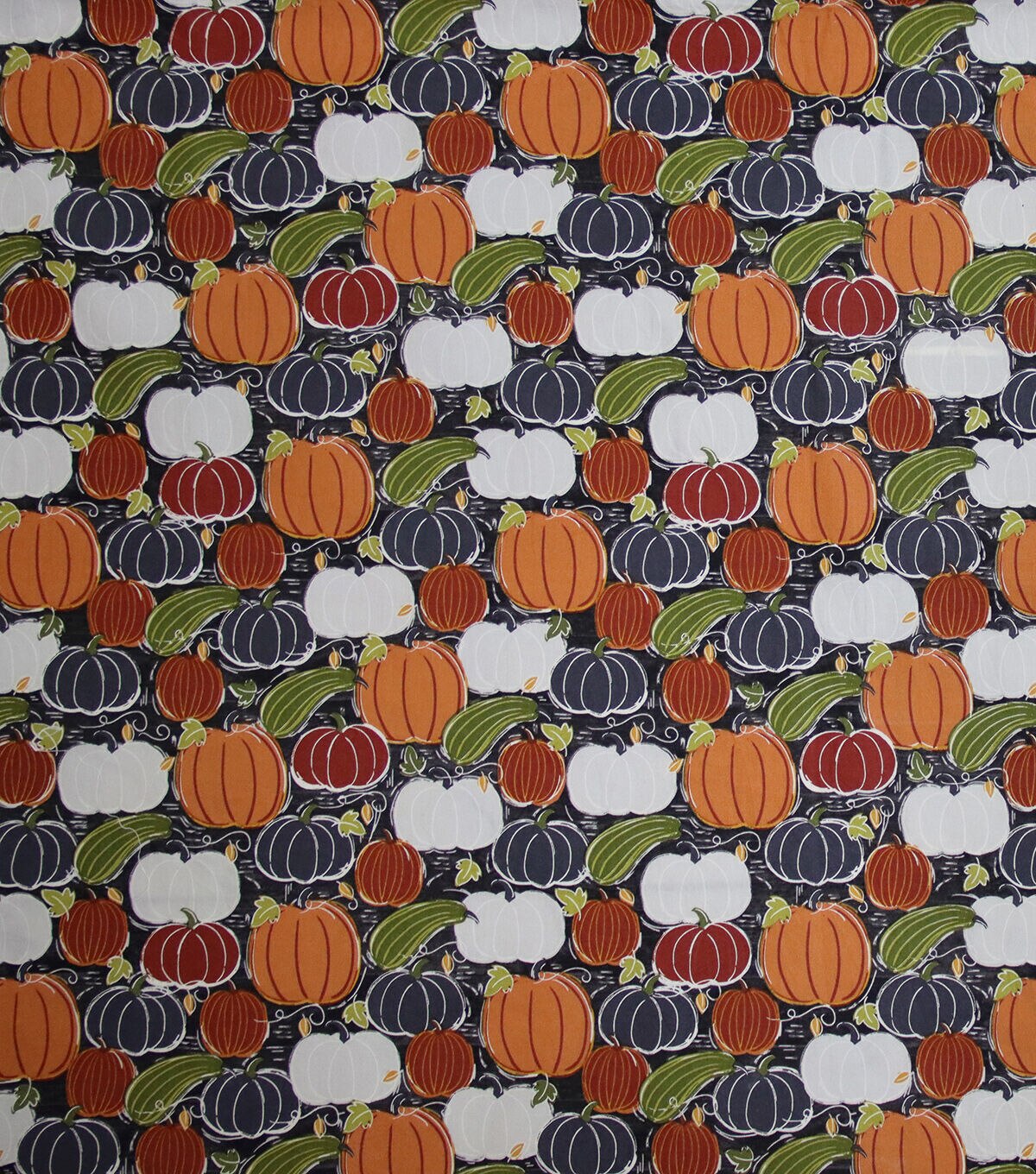 Modern Pumpkins Gourds Harvest Cotton Fabric