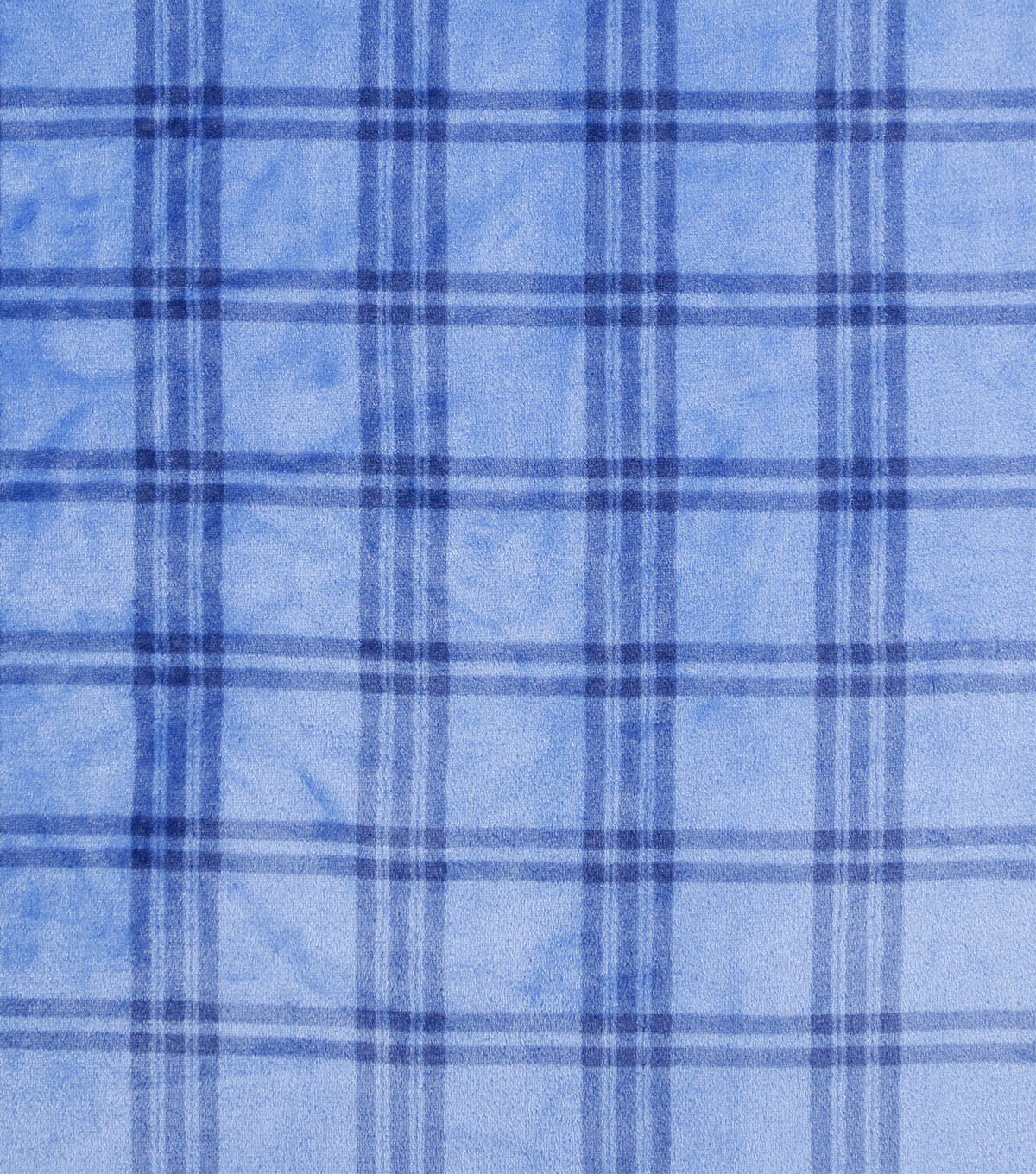 Blue Plaid Sew Lush Fleece Fabric