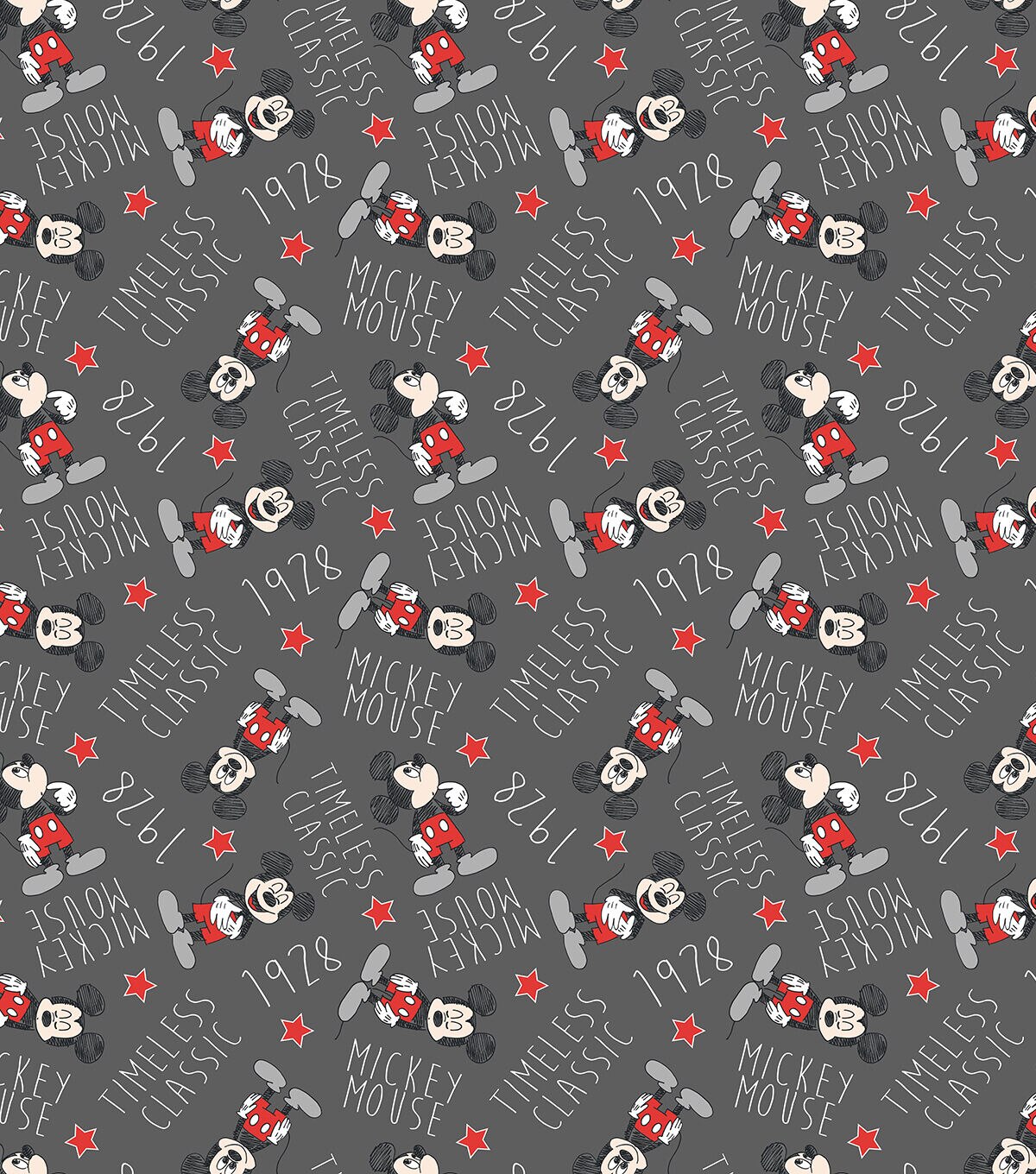 Disney Mickey Sketch Tagline Fleece Fabric