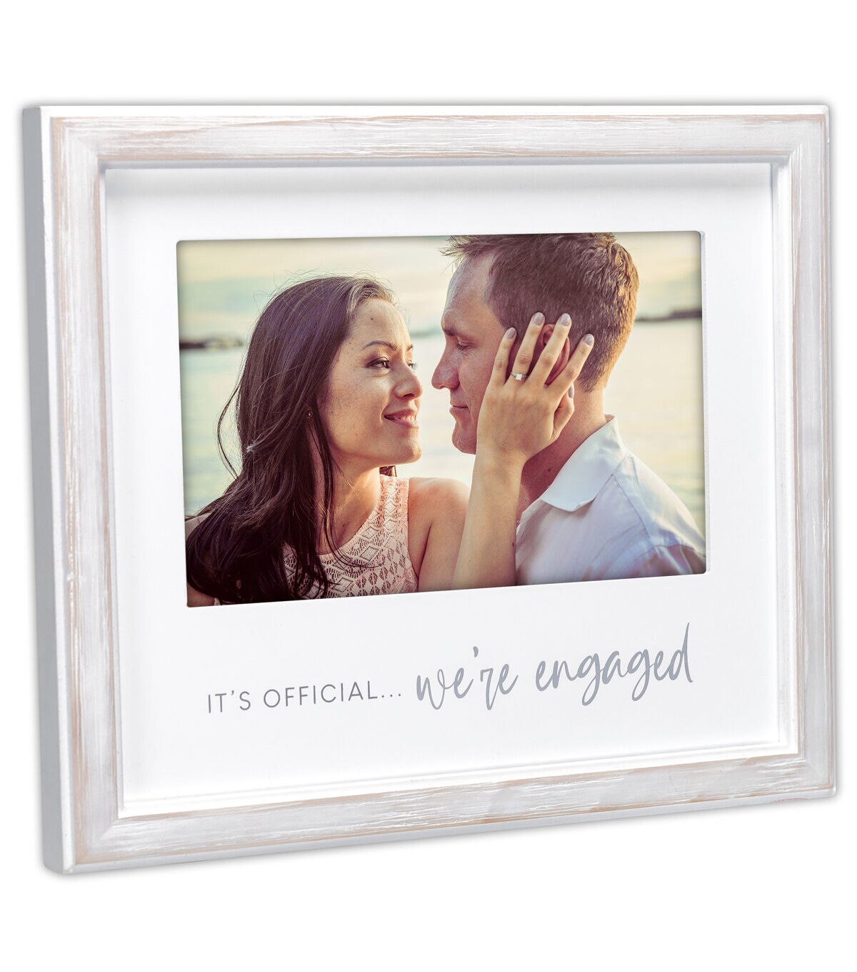 Malden 4 x 6 White We're Engaged Tabletop Picture Frame