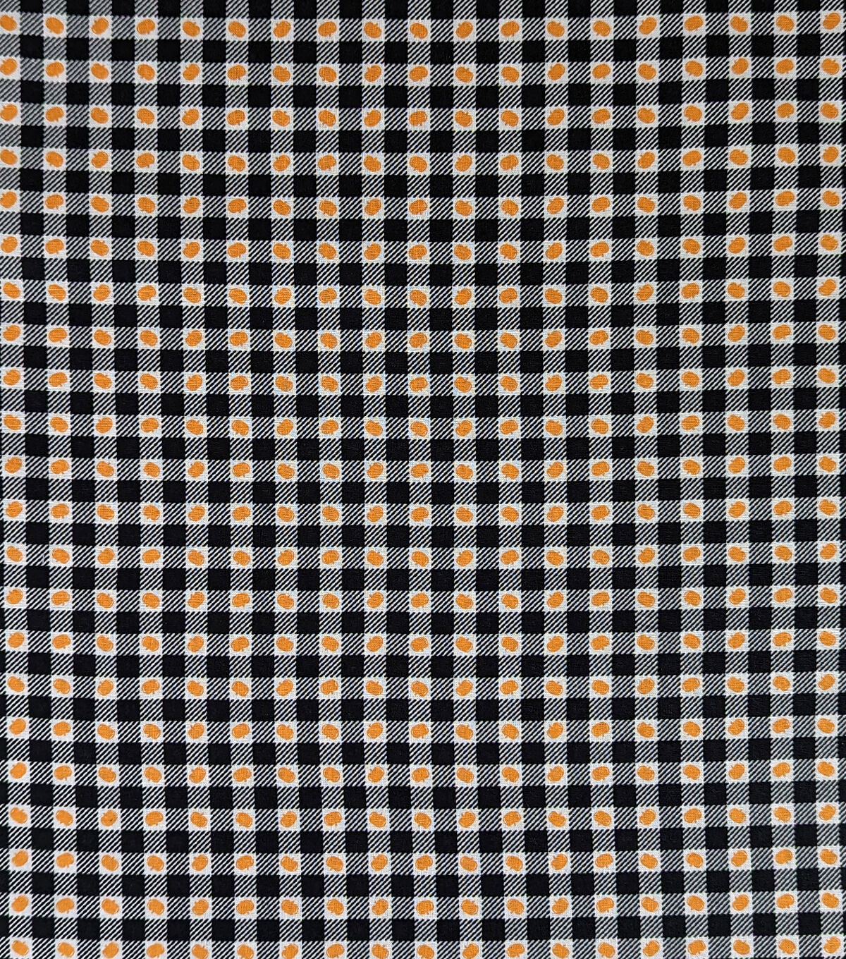 Black Pumpkin Plaid Cotton Fabric