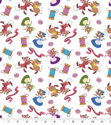 Cinderella Mice And Findings Disney Cotton Fabric