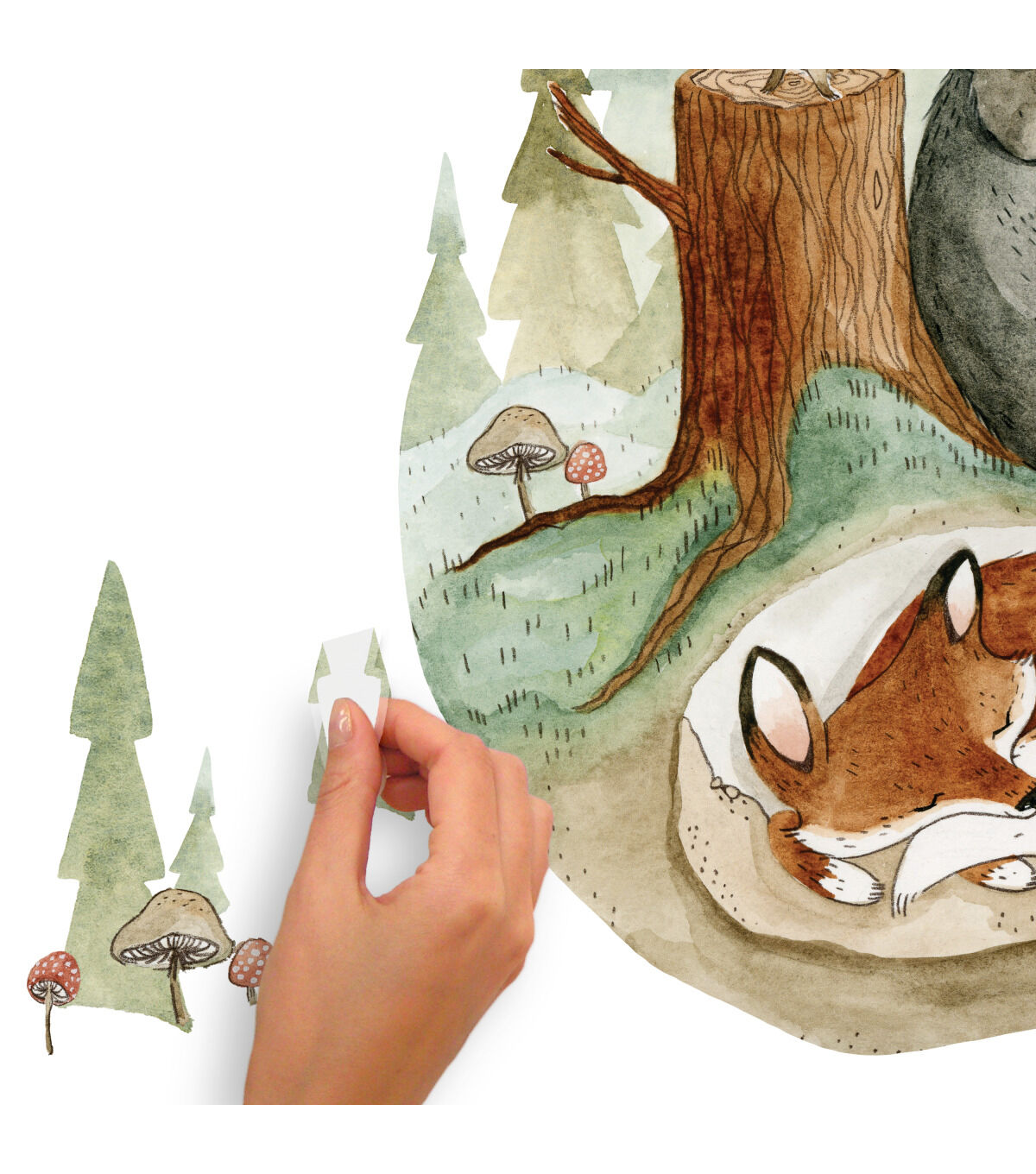 RoomMates Fox And Friends Peel & Stick Giant Wall Decal Wallpaper