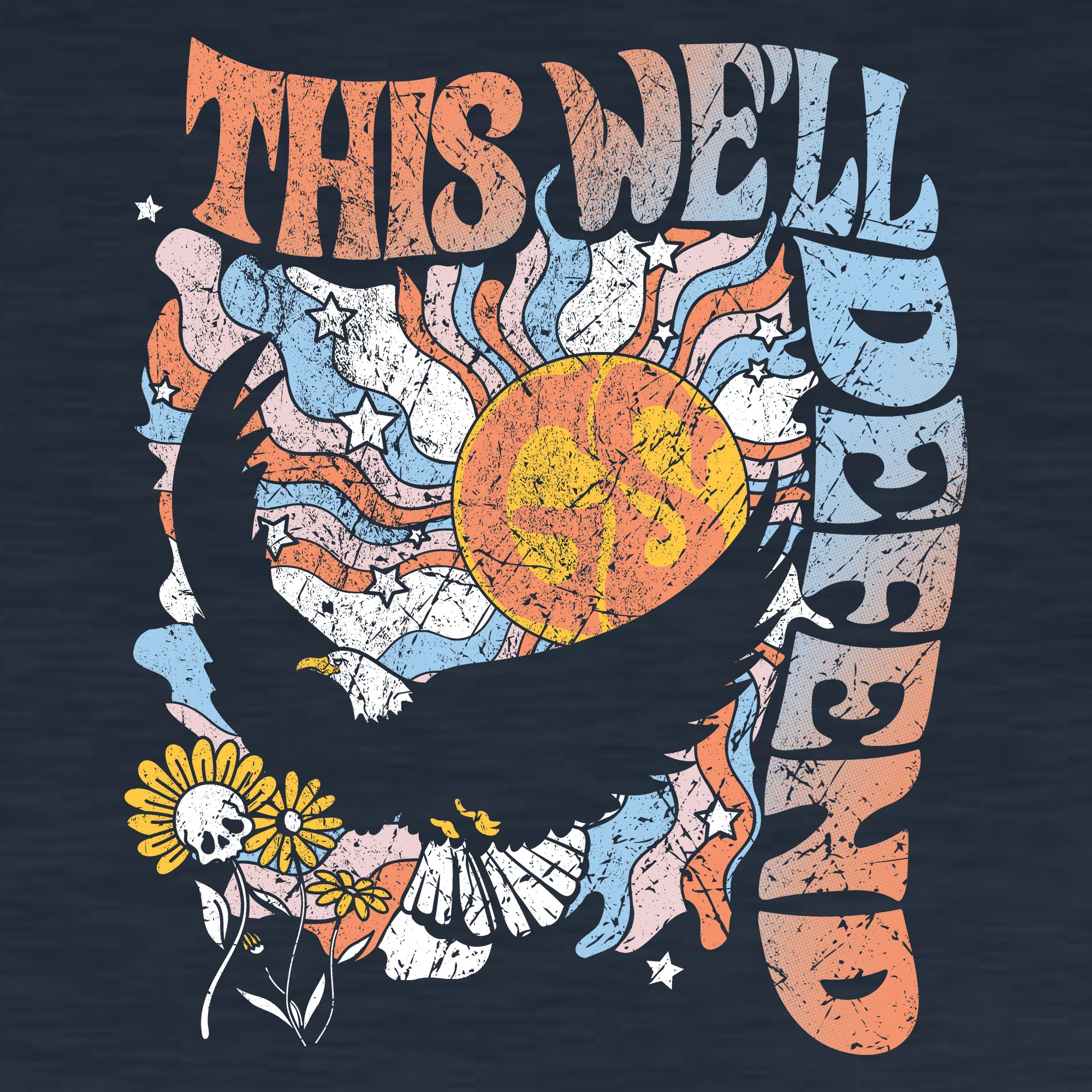 Women's Trippy Eagle Slim Fit T-Shirt - Midnight Navy