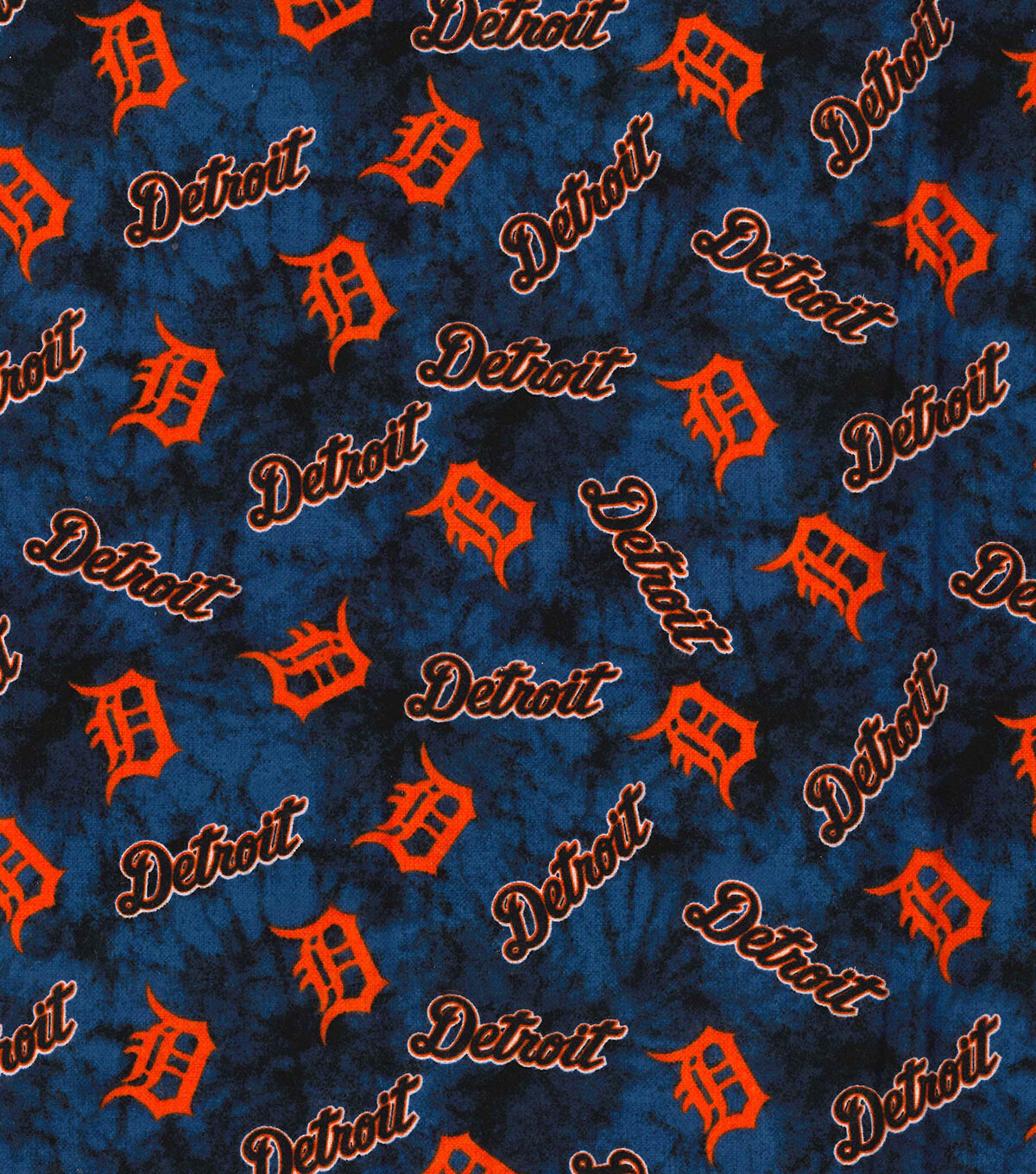 Fabric Traditions Detroit Tigers Flannel Fabric Tie Dye