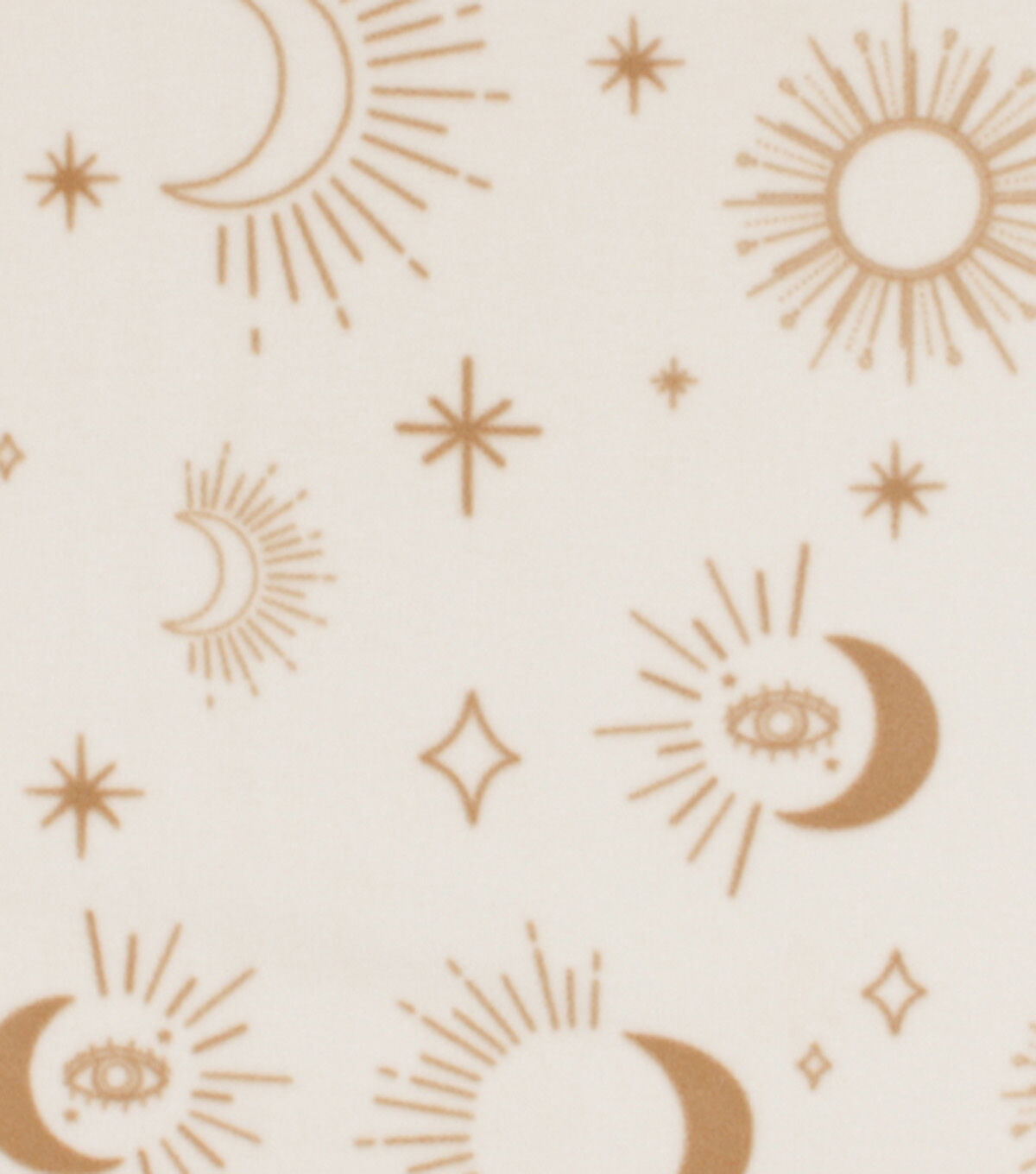 Sun & Moon on Ivory Anti Pill Fleece Fabric
