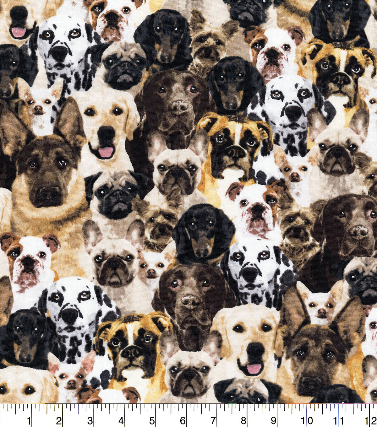 Hi Fashion Packed Dogs Novelty Cotton Fabric