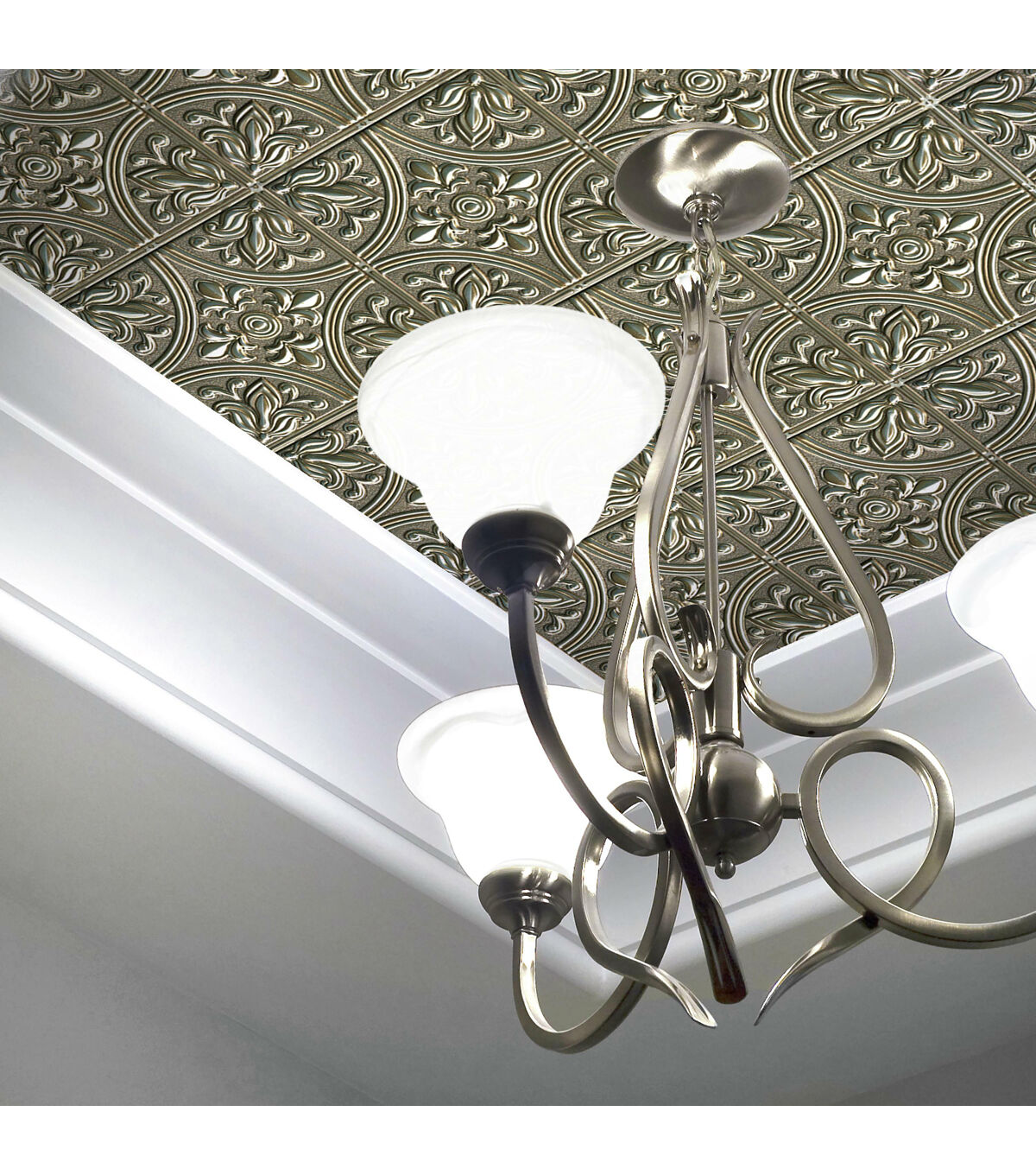 Gold Tin Peel & Stick Tile Backsplash