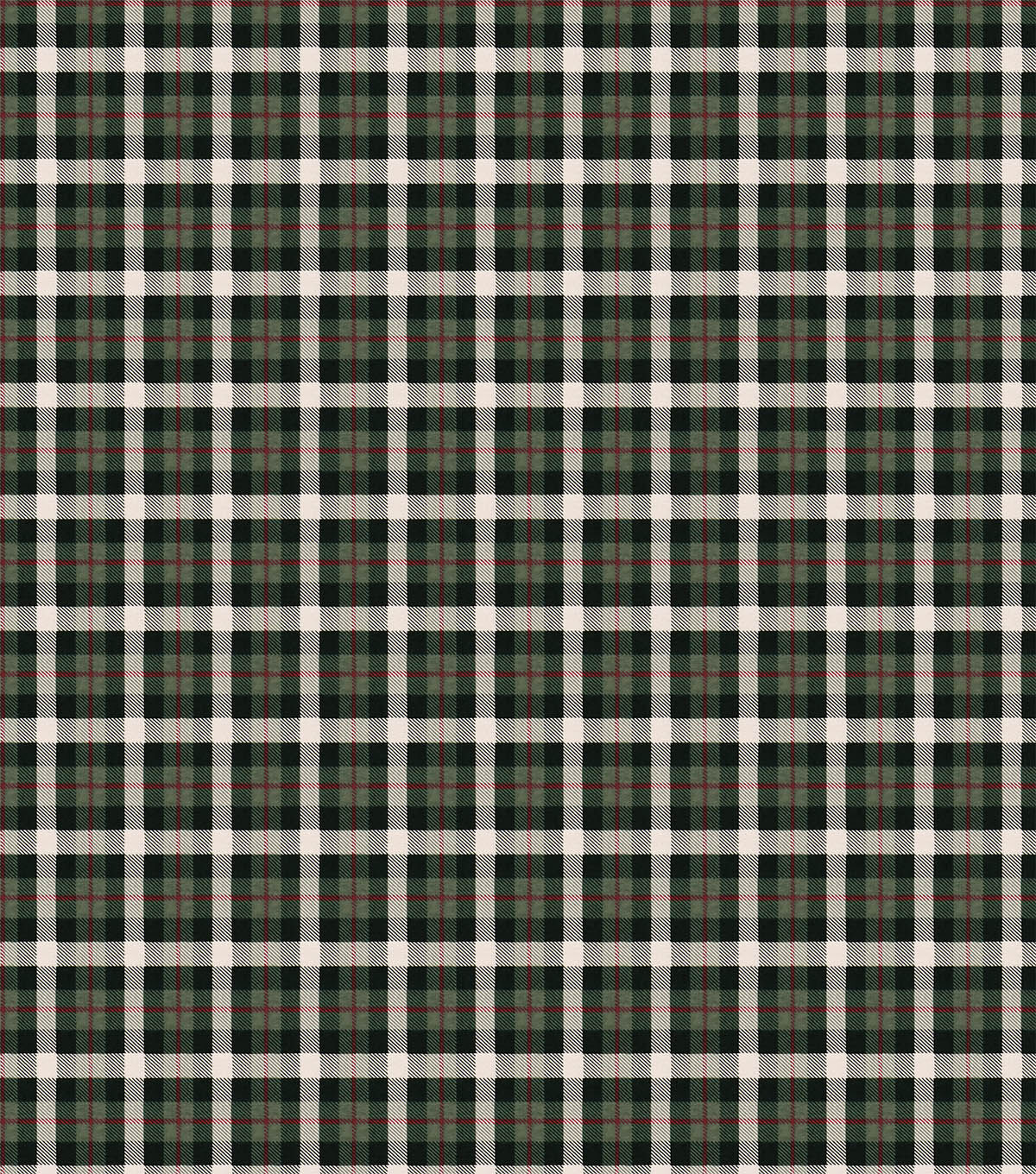 Green Plaid Super Snuggle Christmas Flannel Fabric