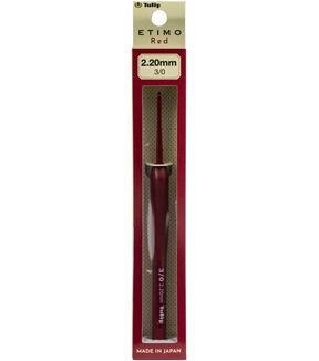 Tulip Etimo Red Crochet Hook with Cushion Grip Size 3 2.20mm