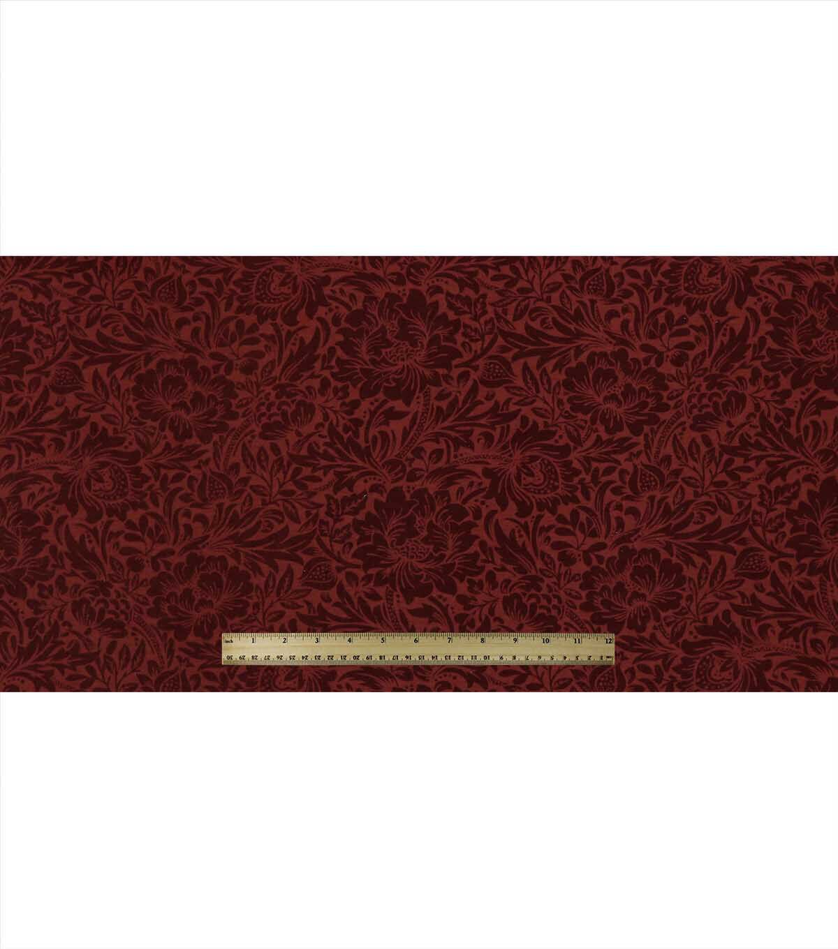 108 Red Floral Print Wide Flannel Fabric