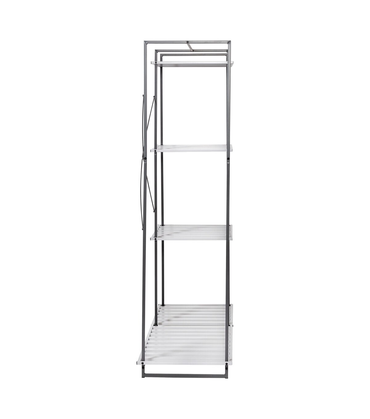 Honey Can Do 68 Gray Metal Freestanding Open Closet With 4 Shelves