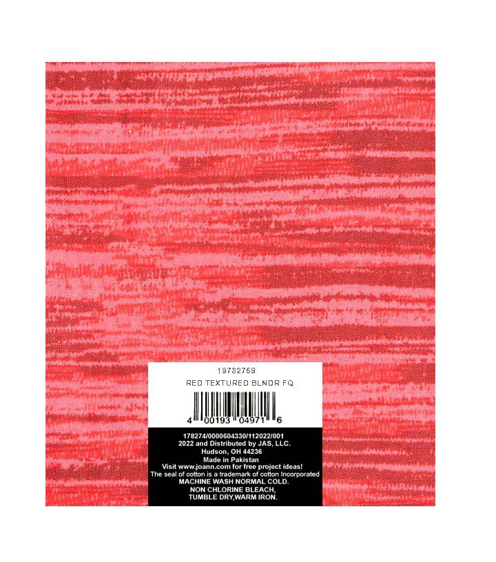 18 x 21 Red Textured Quilt Cotton Fabric Quarter by Keepsake Calico