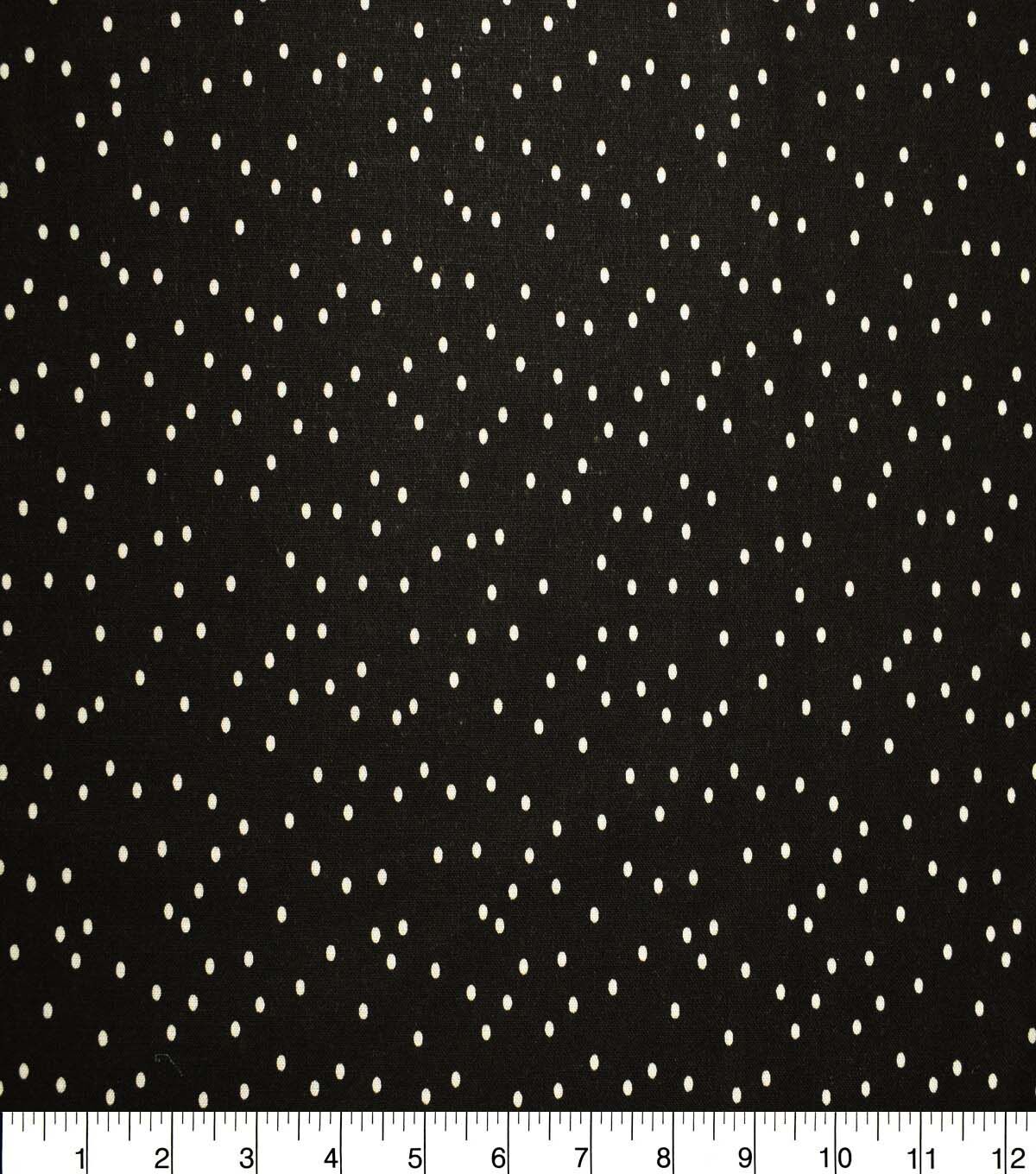 Dots on Black Cotton Fabric by Quilter's Showcase