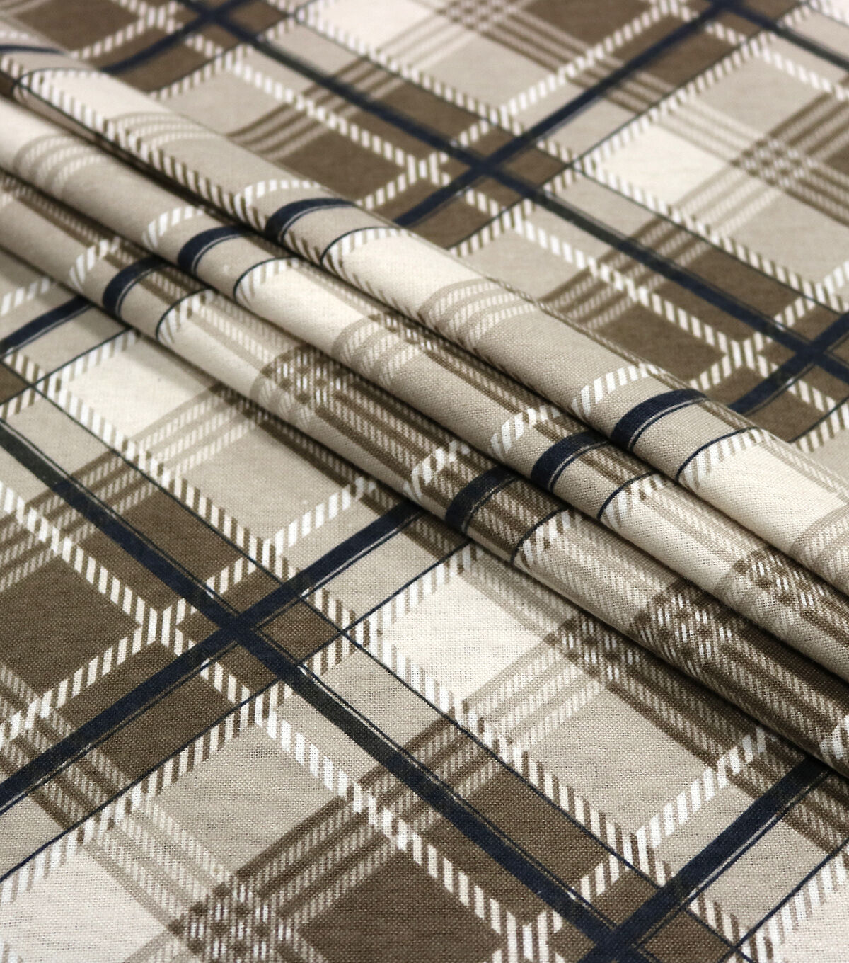 Tan Bias Plaid 108 Wide Flannel Fabric